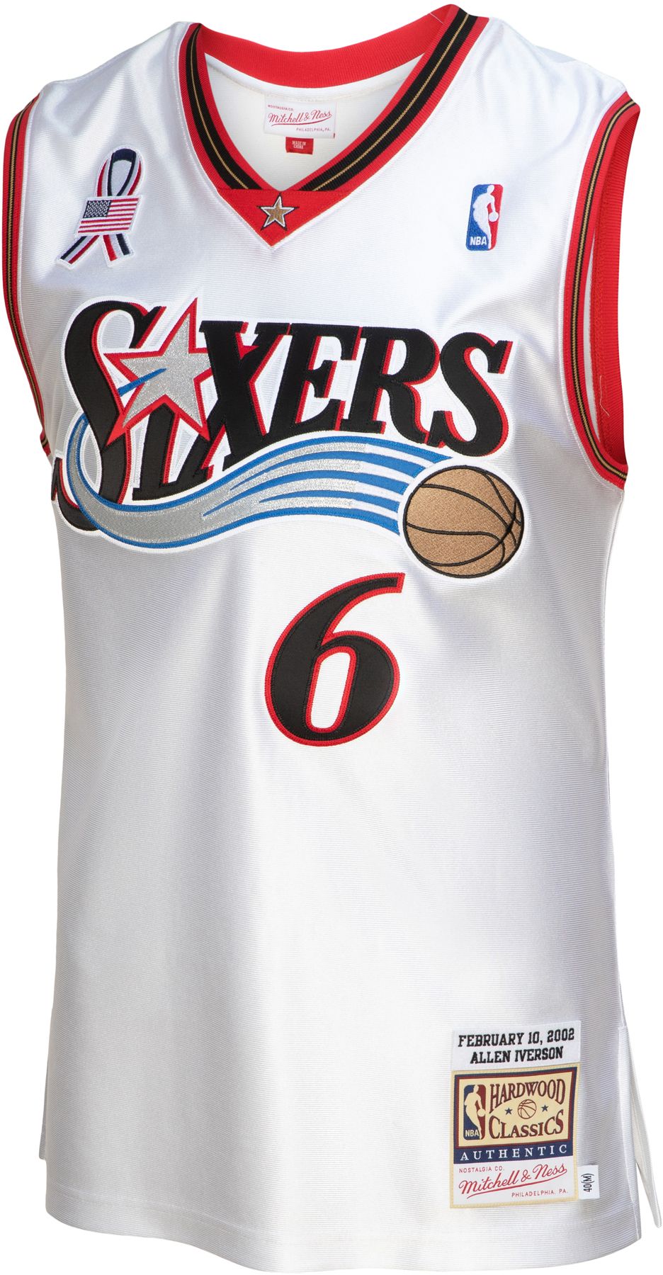 Mitchell & Ness Men's 2002 Philadelphia 76ers Allen Iverson White Hardwood Classics Authentic Jersey product image