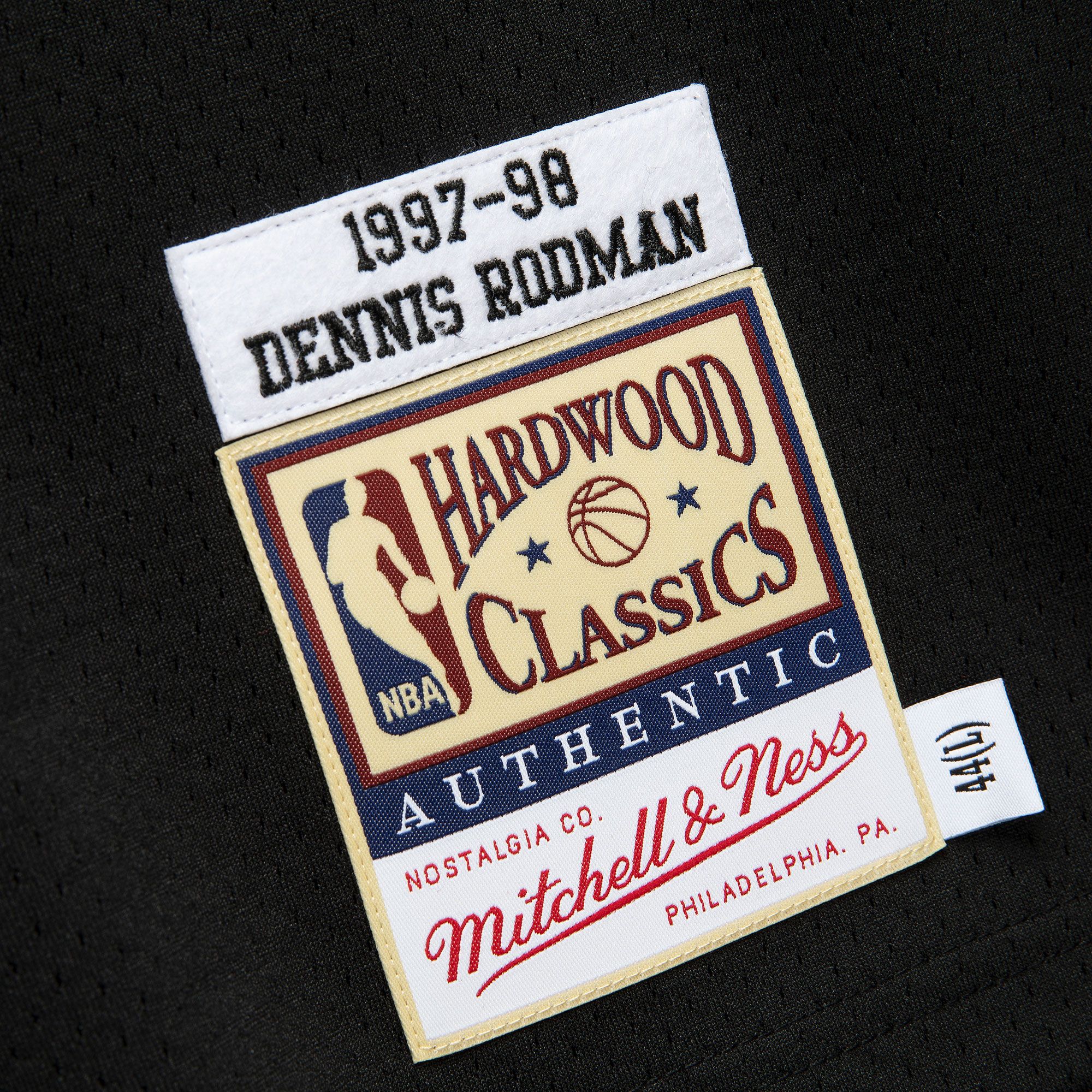 Mitchell & Ness Adult 1997-1998 Chicago Bulls Dennis Rodman #91 Black Hardwood Classics Authentic Jersey product image