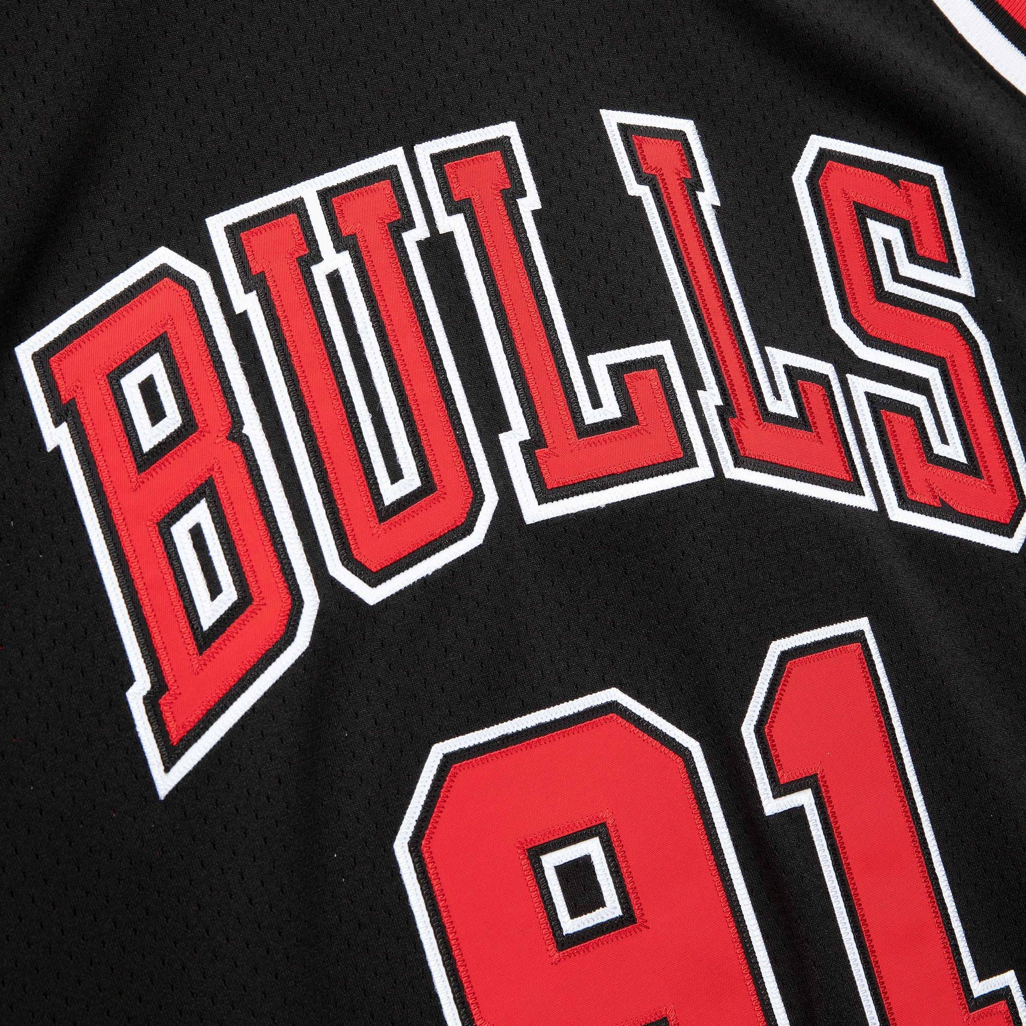 Mitchell & Ness Adult 1997-1998 Chicago Bulls Dennis Rodman #91 Black Hardwood Classics Authentic Jersey product image