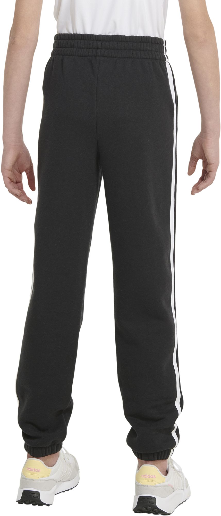 adidas Girls' Elastic Waistband 3-Stripe Cotton Fleece Joggers product image