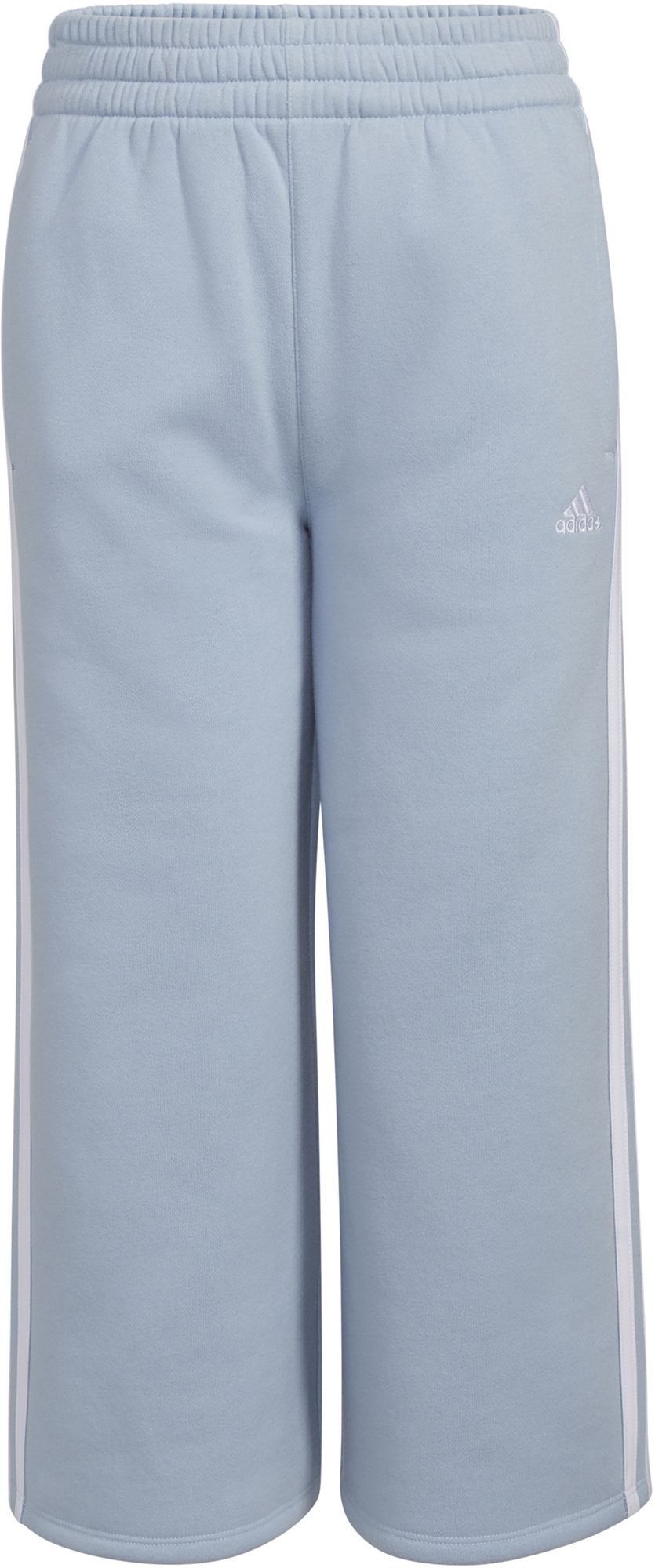 adidas Girls' 3-Stripe Wide Leg Fleece Pants product image