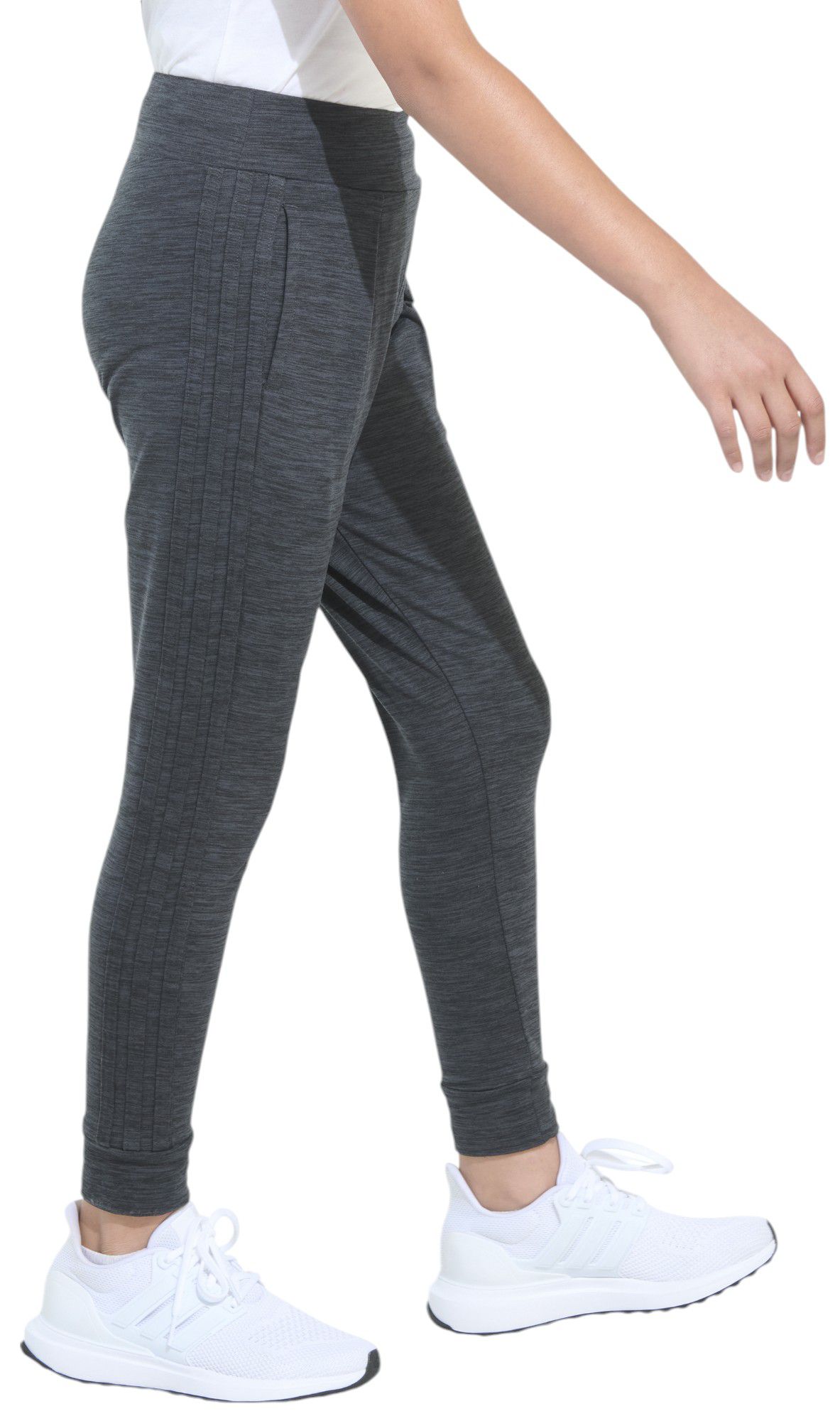 adidas Girls' 3-Stripe Cuffed Mélange Jogger product image