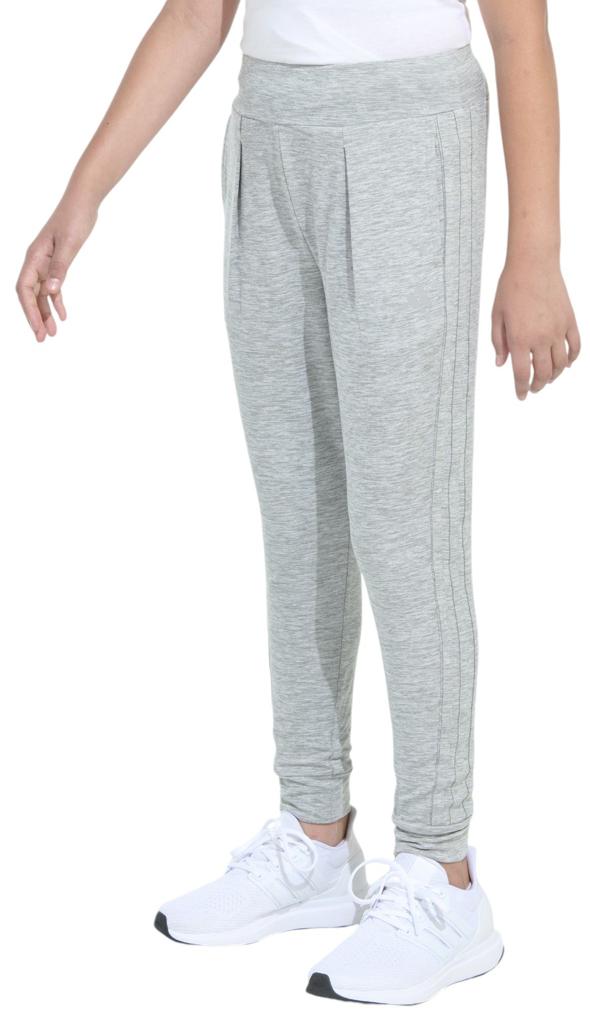 adidas Girls' 3-Stripe Cuffed Mélange Jogger product image