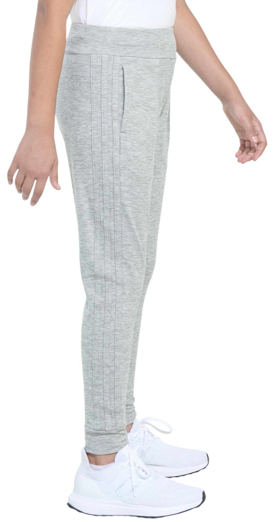 adidas Girls' 3-Stripe Cuffed Mélange Jogger product image