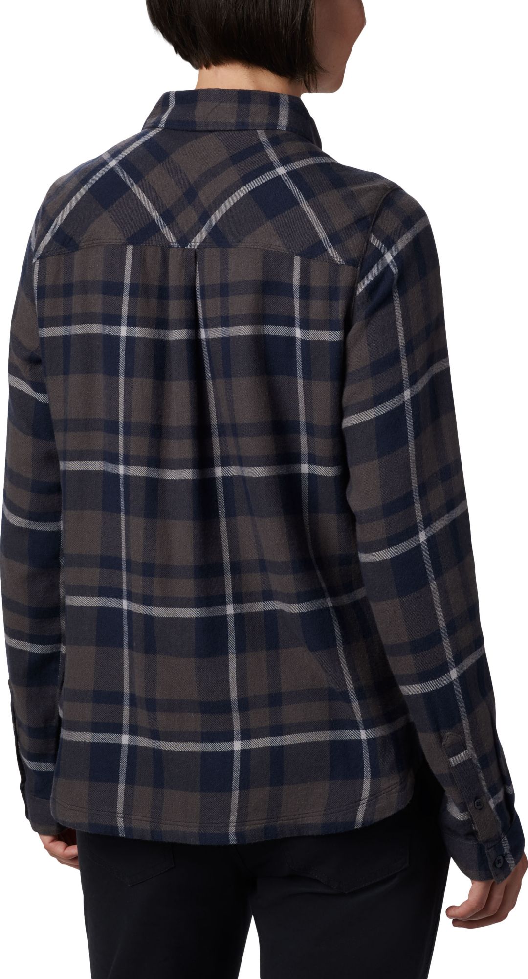 Columbia Women's Michigan Wolverines Blue Plaid Flare Gun Flannel Long Sleeve Button Down Shirt product image