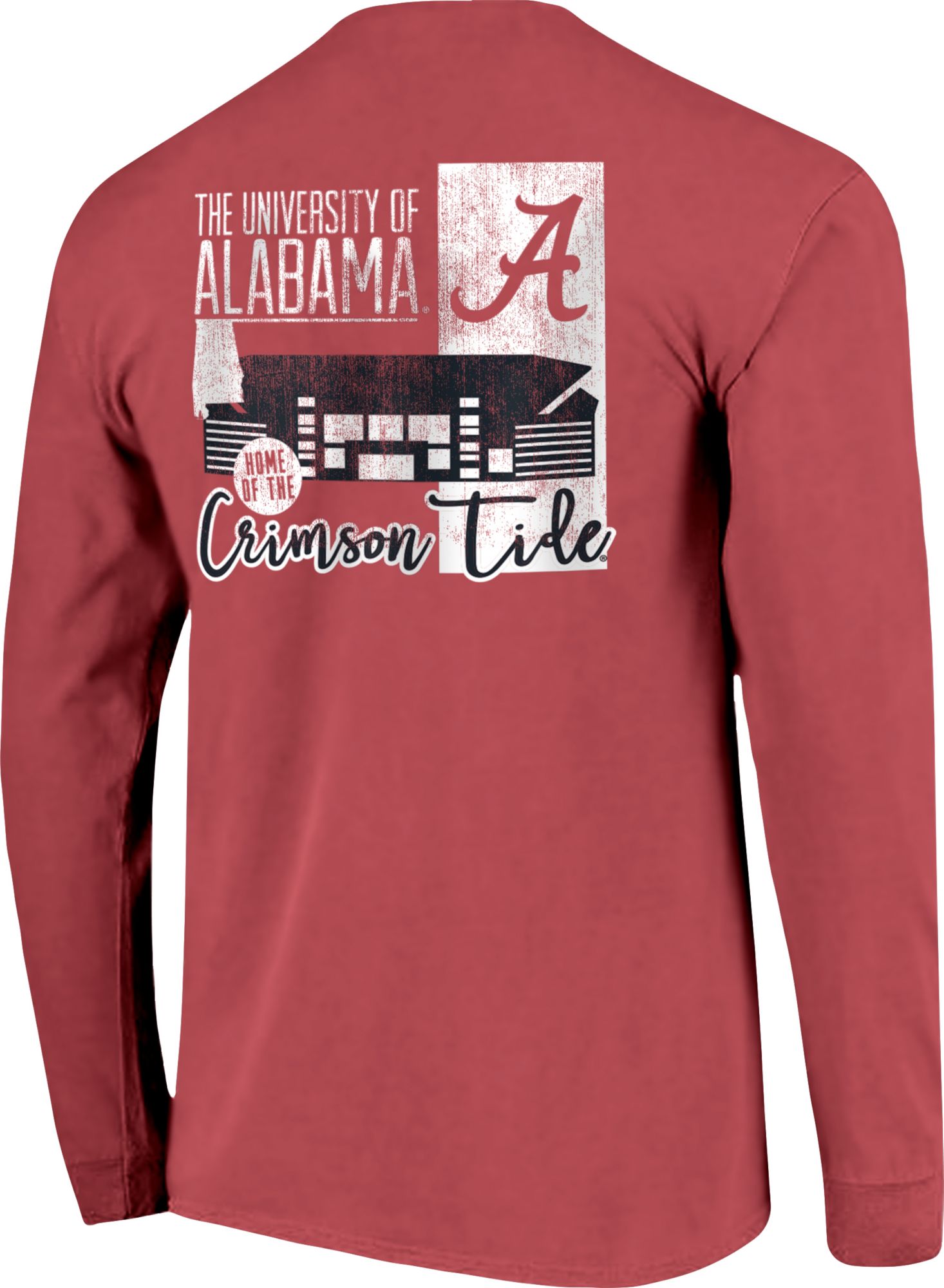 Image One Men's Alabama Crimson Tide Crimson Building Strip Long Sleeve T-Shirt product image
