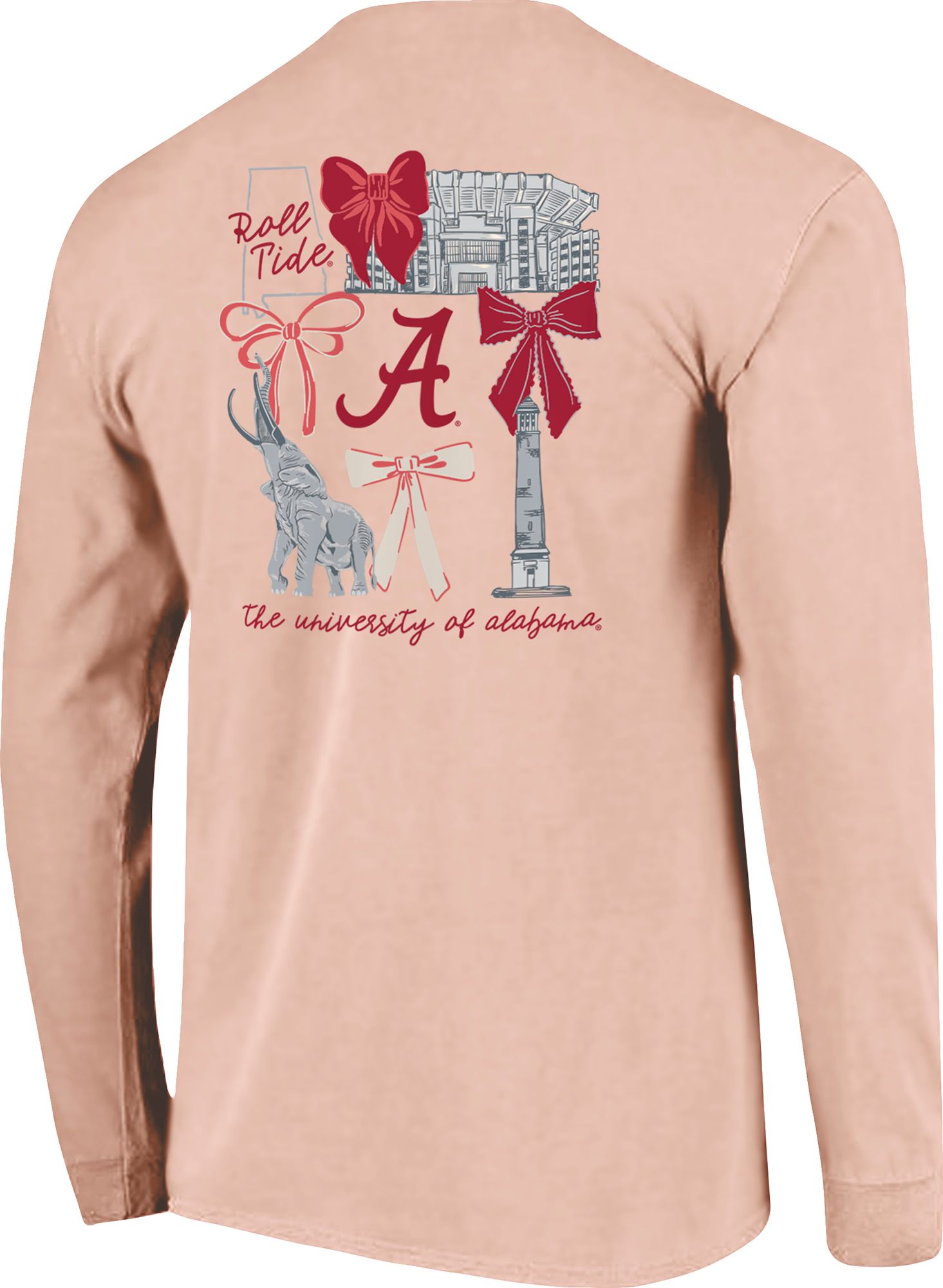 Image One Women's Alabama Crimson Tide Peach Coquette Long Sleeve T-Shirt product image