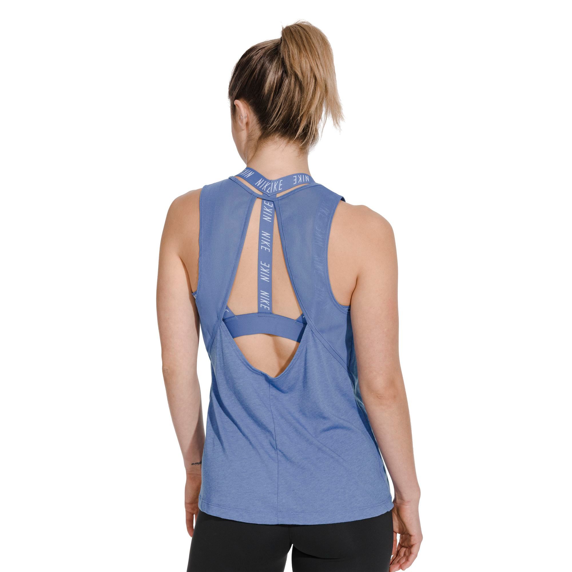 nike women's studio open back tank top