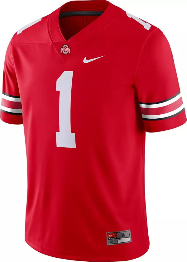 Nike Men's Ohio State Buckeyes #1 Scarlet Dri-FIT Game Football Jersey