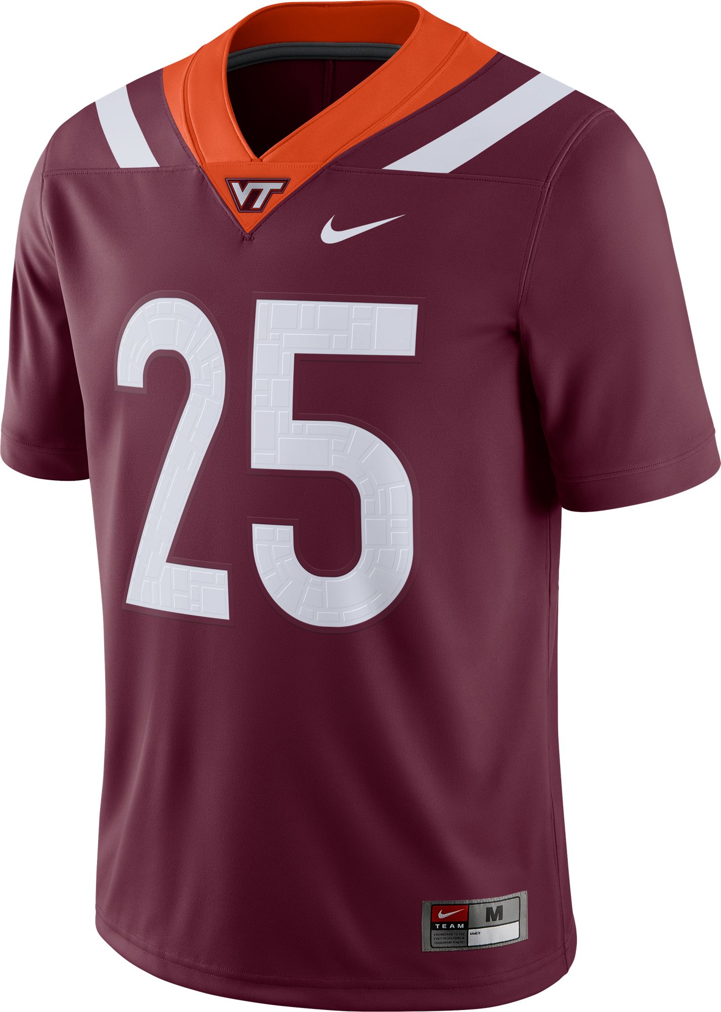 Nike Men's Virginia Tech Hokies #25 Maroon Dri-FIT Game Football Jersey