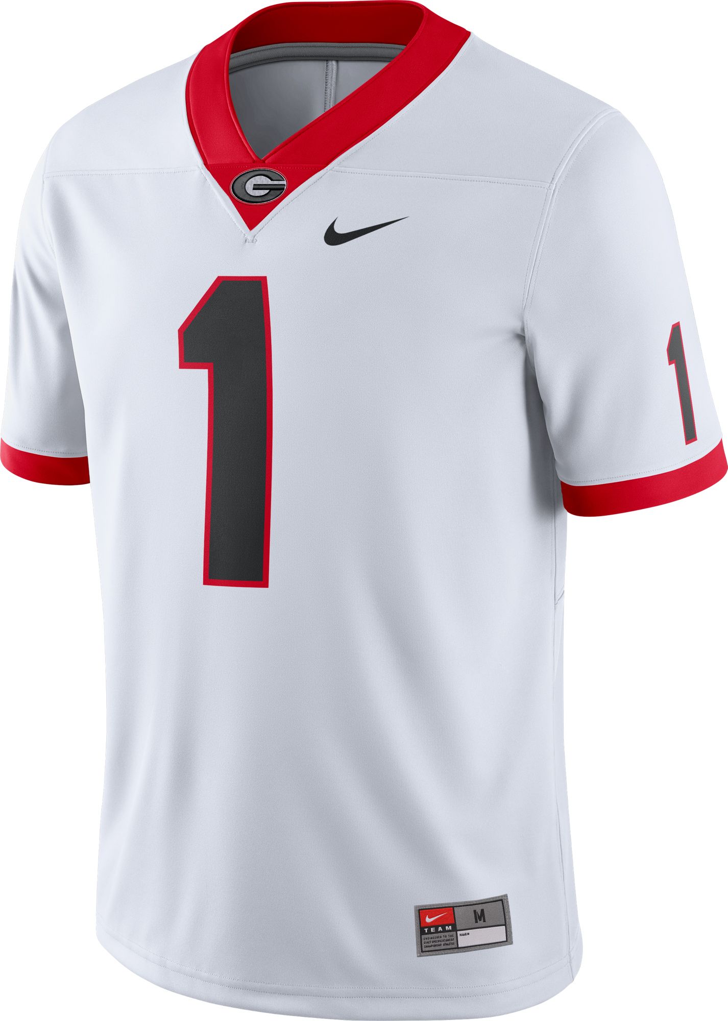 Nike Men's Georgia Bulldogs #1 Dri-FIT Game Football White Jersey product image