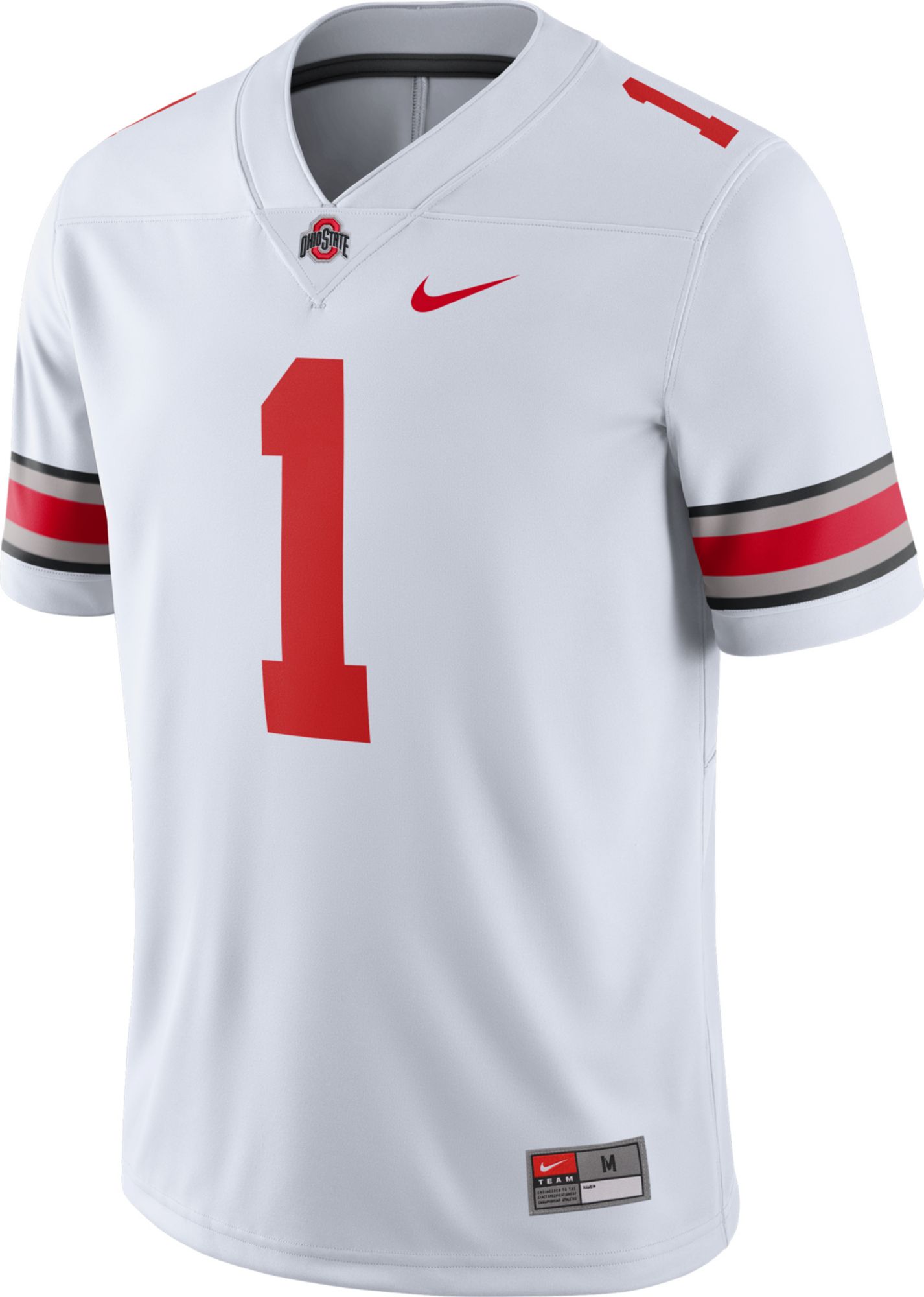 Nike Men's Ohio State Buckeyes #1 Dri-FIT Game Football White Jersey product image