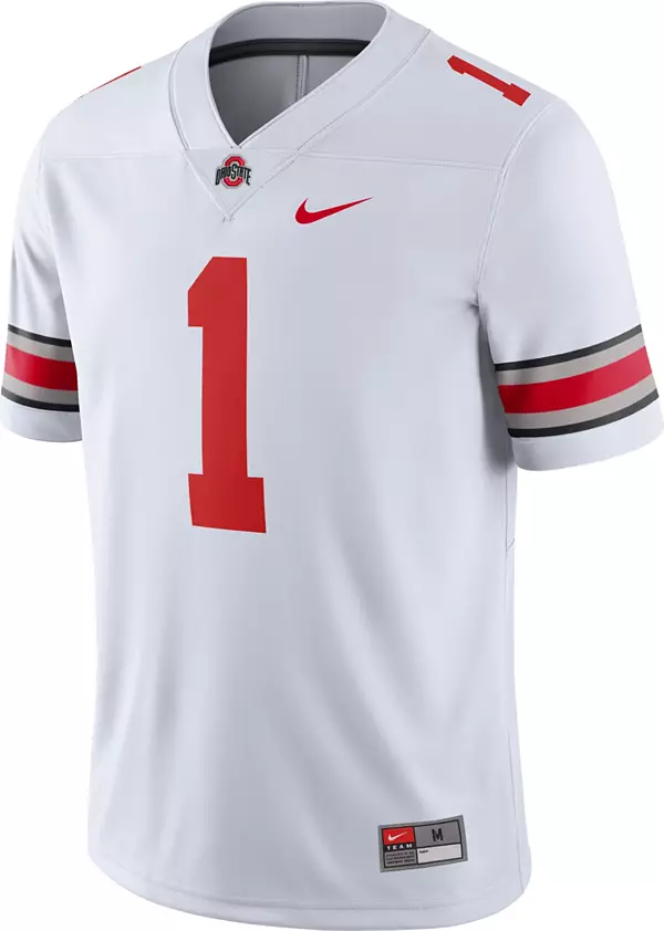 Nike Men's Ohio State Buckeyes #1 Dri-FIT Game Football White Jersey