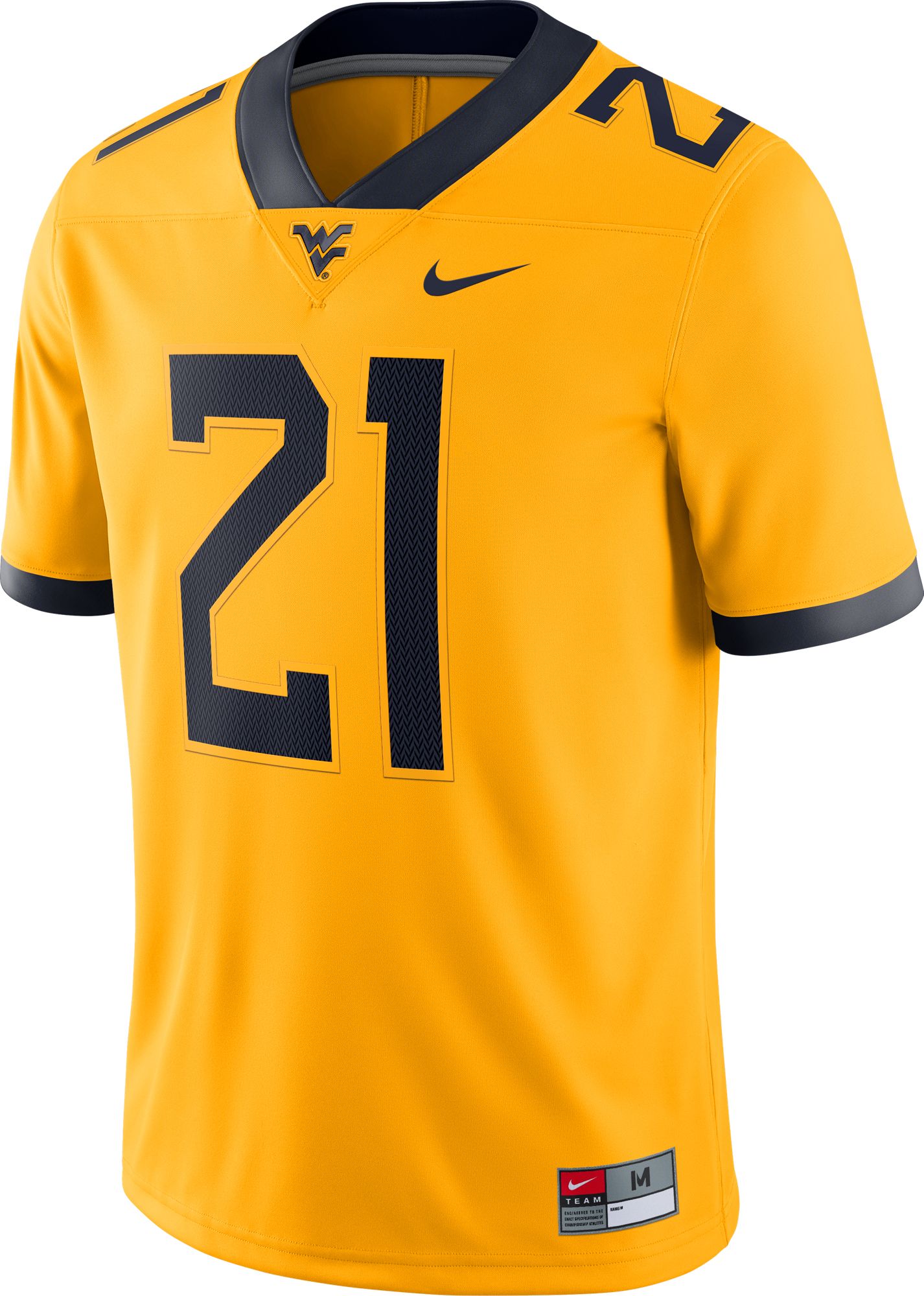 Nike Men's West Virginia Mountaineers #21 Gold Alternate Dri-FIT Game Football Jersey product image