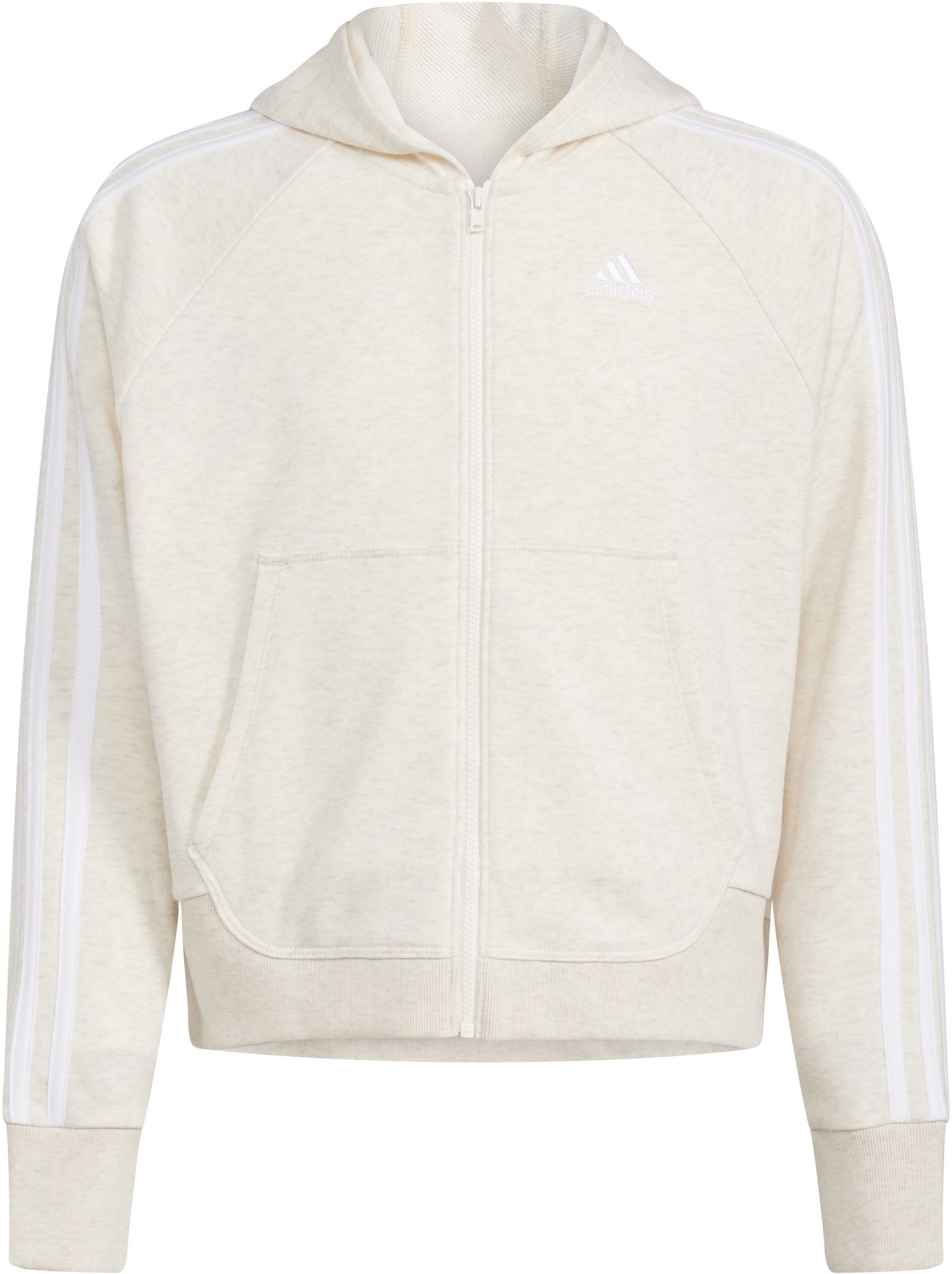 adidas Girls' 3-Stripe Hooded French Terry Sweatshirt product image