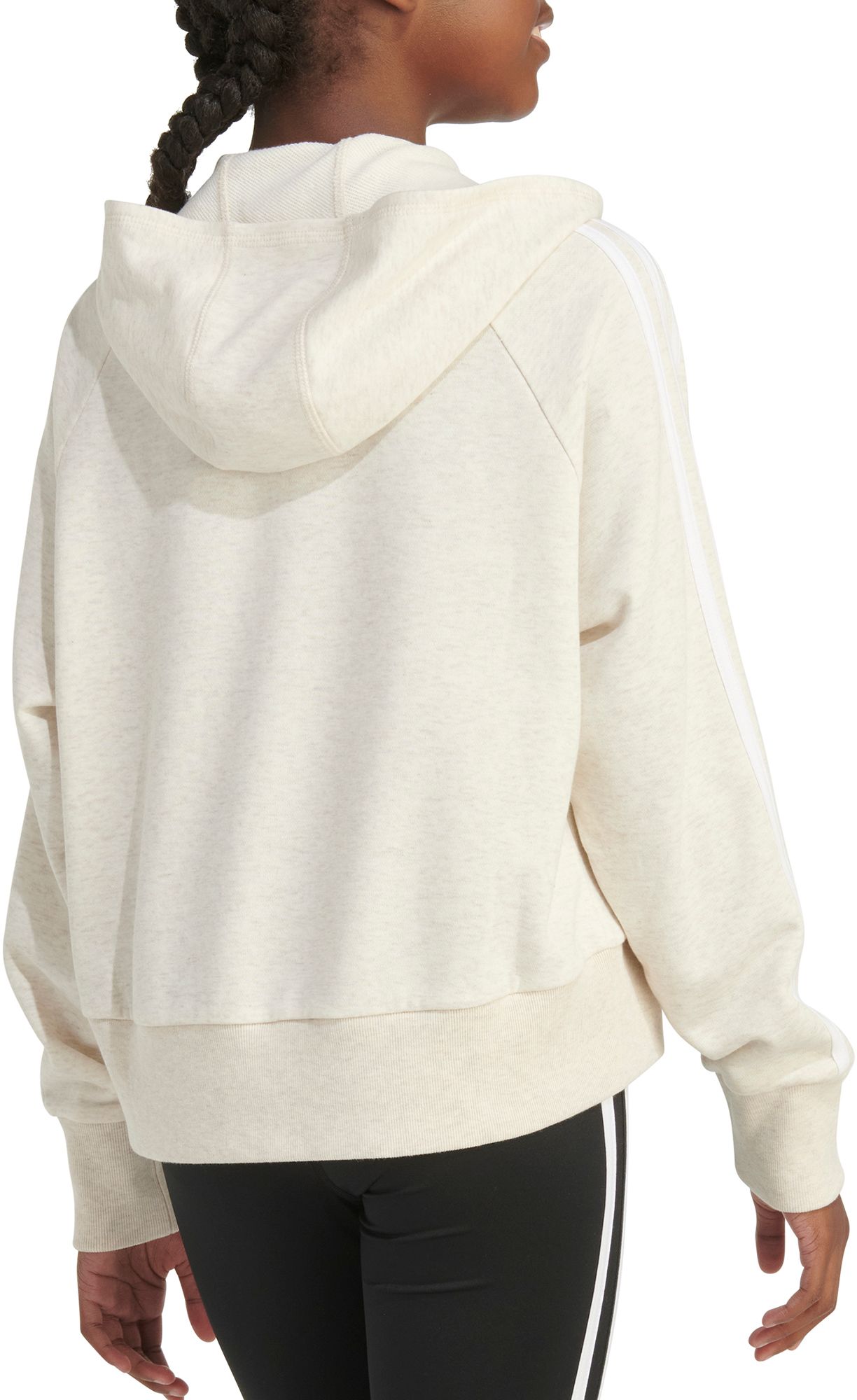 adidas Girls' 3-Stripe Hooded French Terry Sweatshirt product image