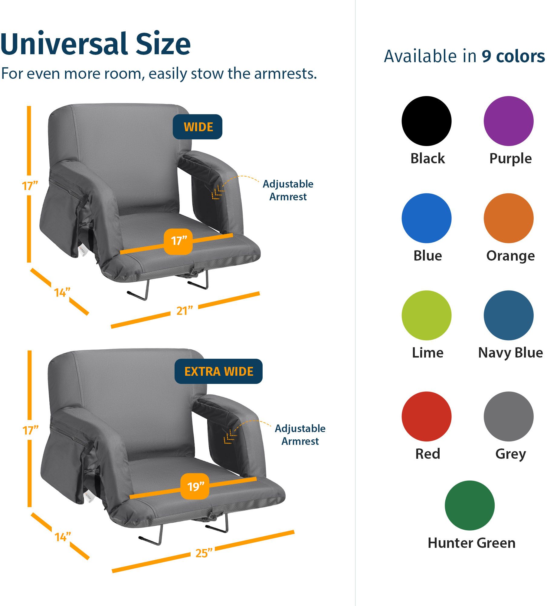 Alpcour 21" Premium Reclining Stadium Seat product image
