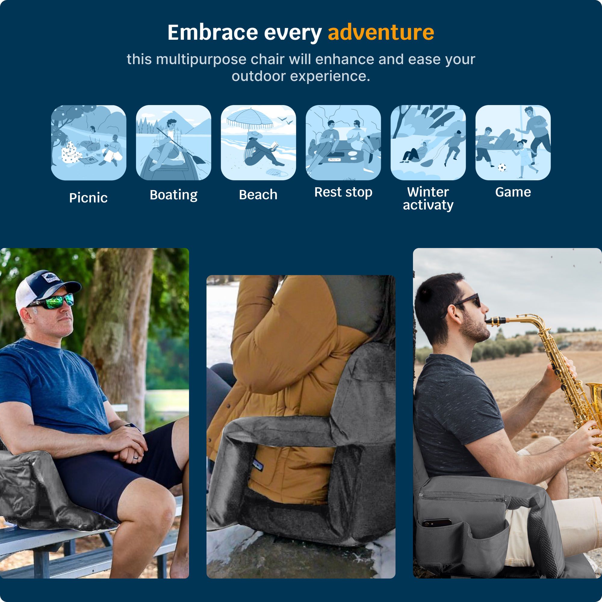 Alpcour 21" Premium Reclining Stadium Seat product image