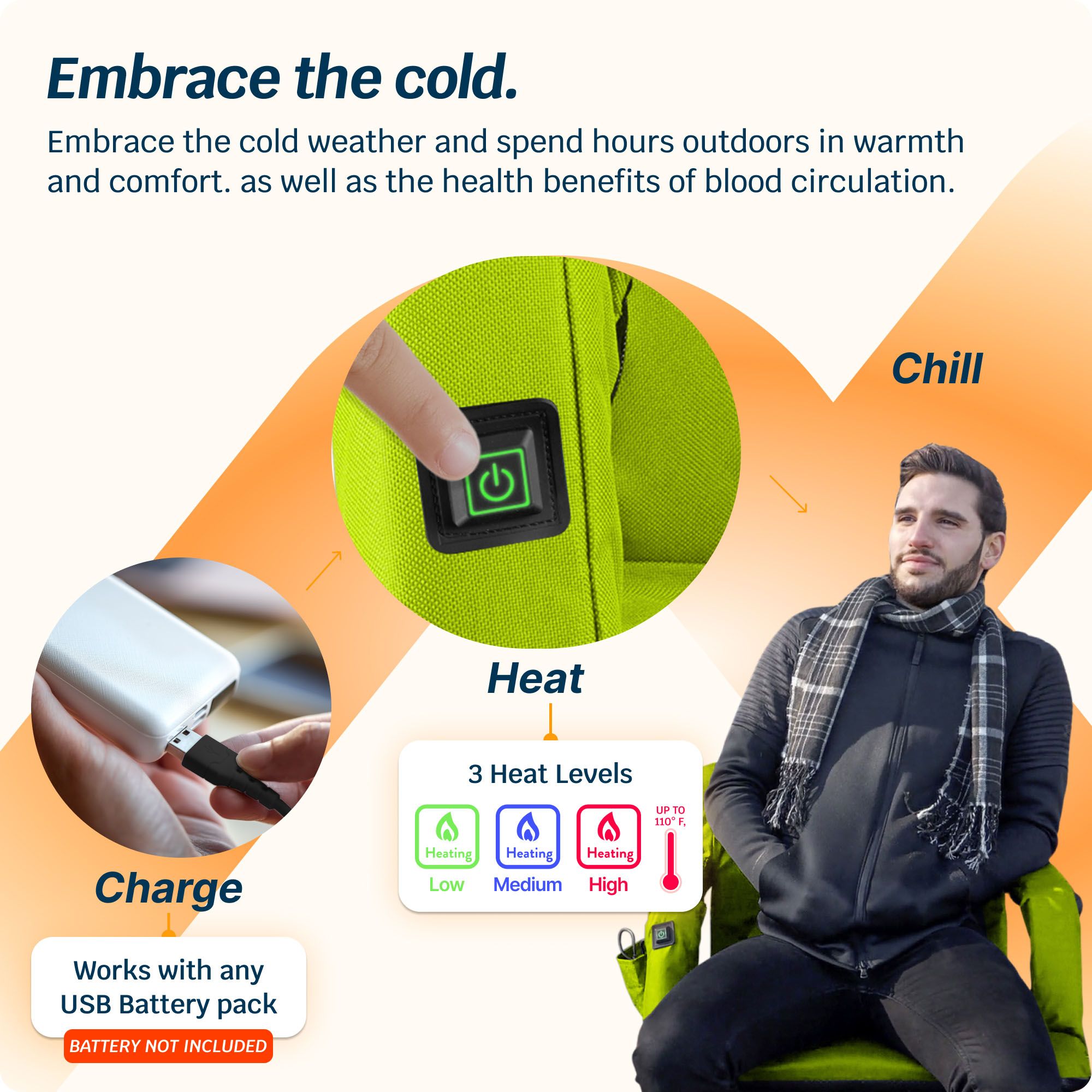 Alpcour 21" Heated Reclining Stadium Seat product image