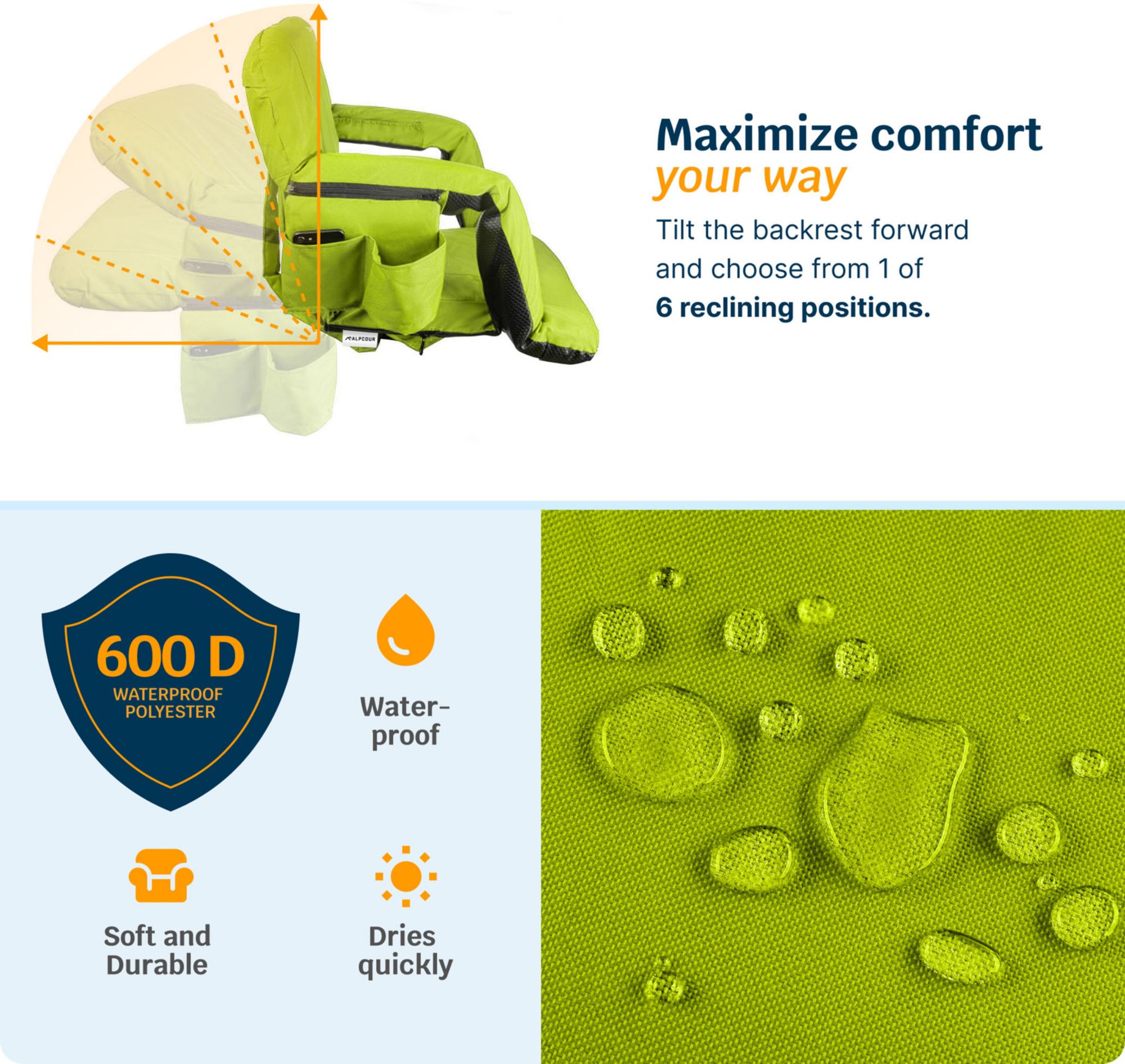 Alpcour 21" Heated Reclining Stadium Seat product image