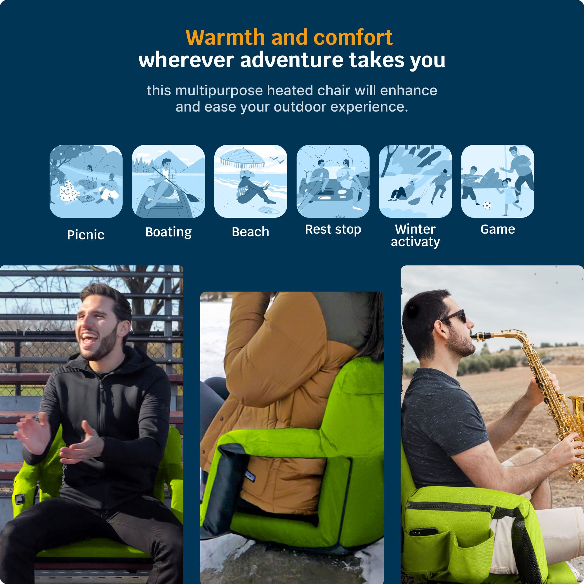 Alpcour 21" Heated Reclining Stadium Seat product image