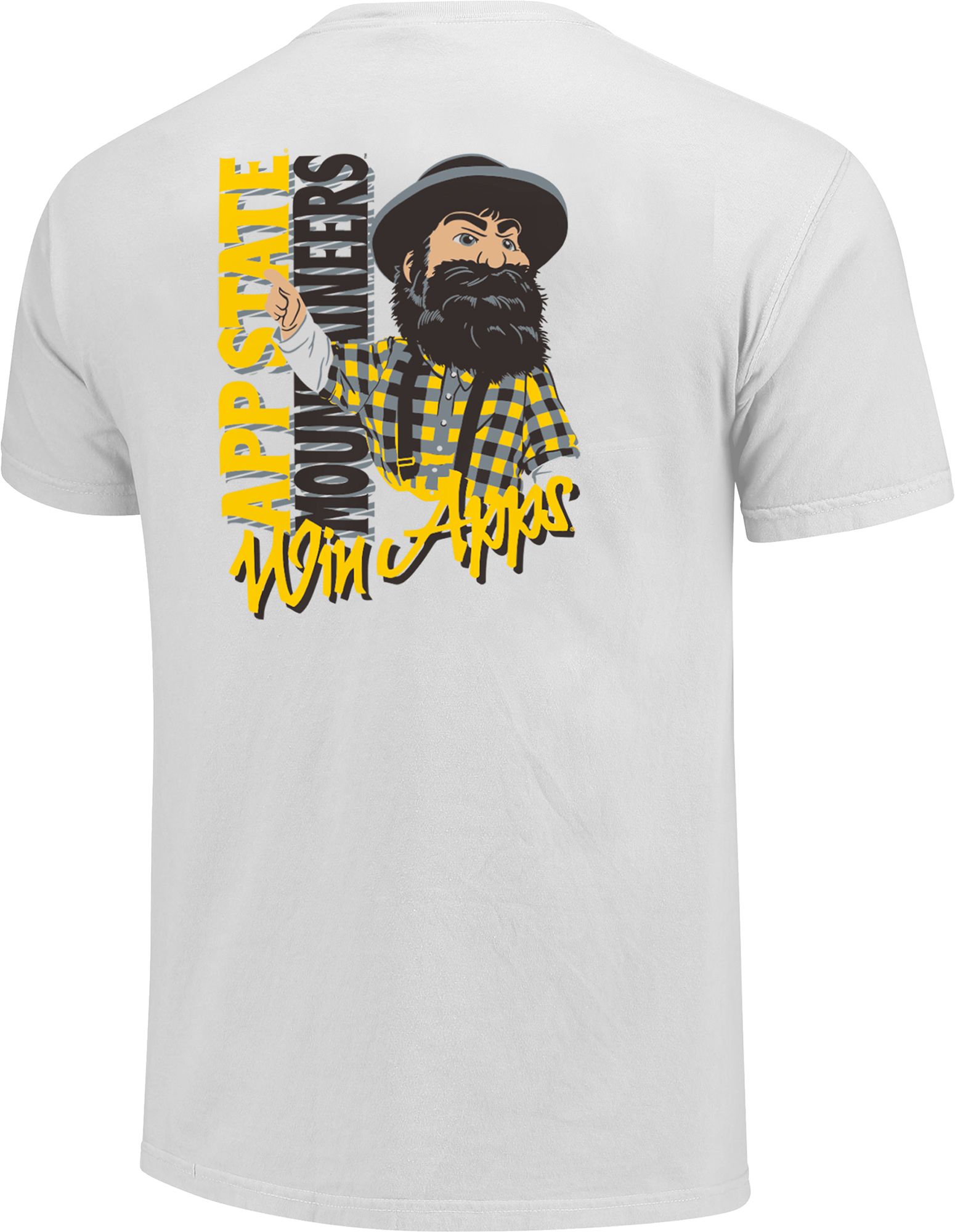 Image One Men's Appalachian State Mountaineers White Vertical Mascot T-Shirt product image