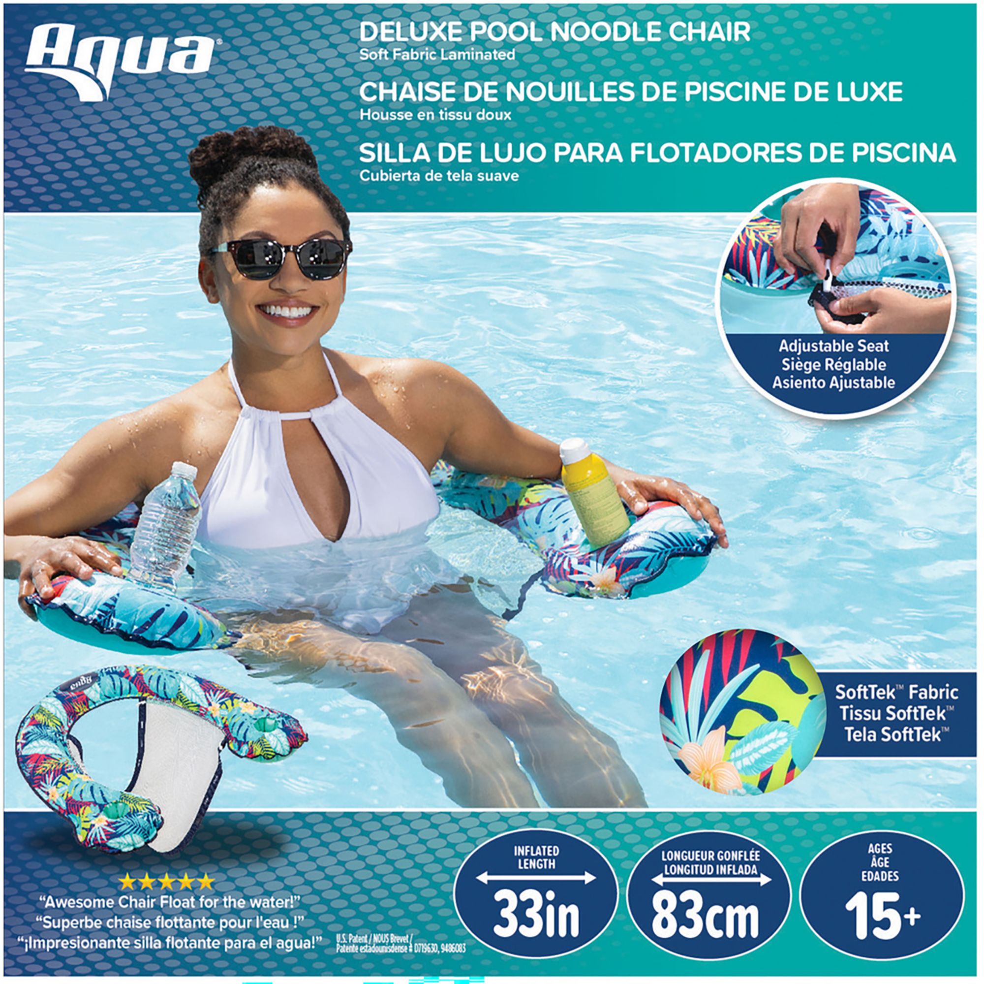Aqua Leisure SofTek Lux Noodle Chair Jungle Pool Float product image