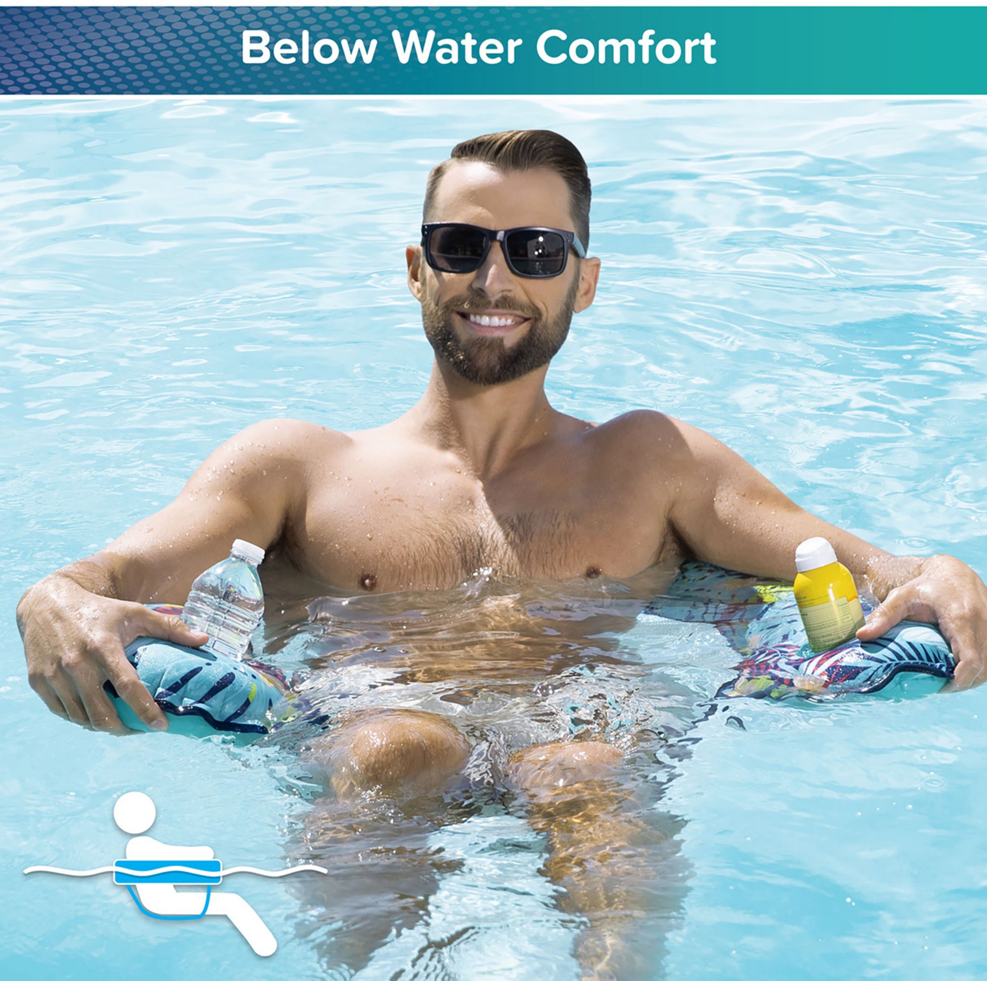 Aqua Leisure SofTek Lux Noodle Chair Jungle Pool Float product image