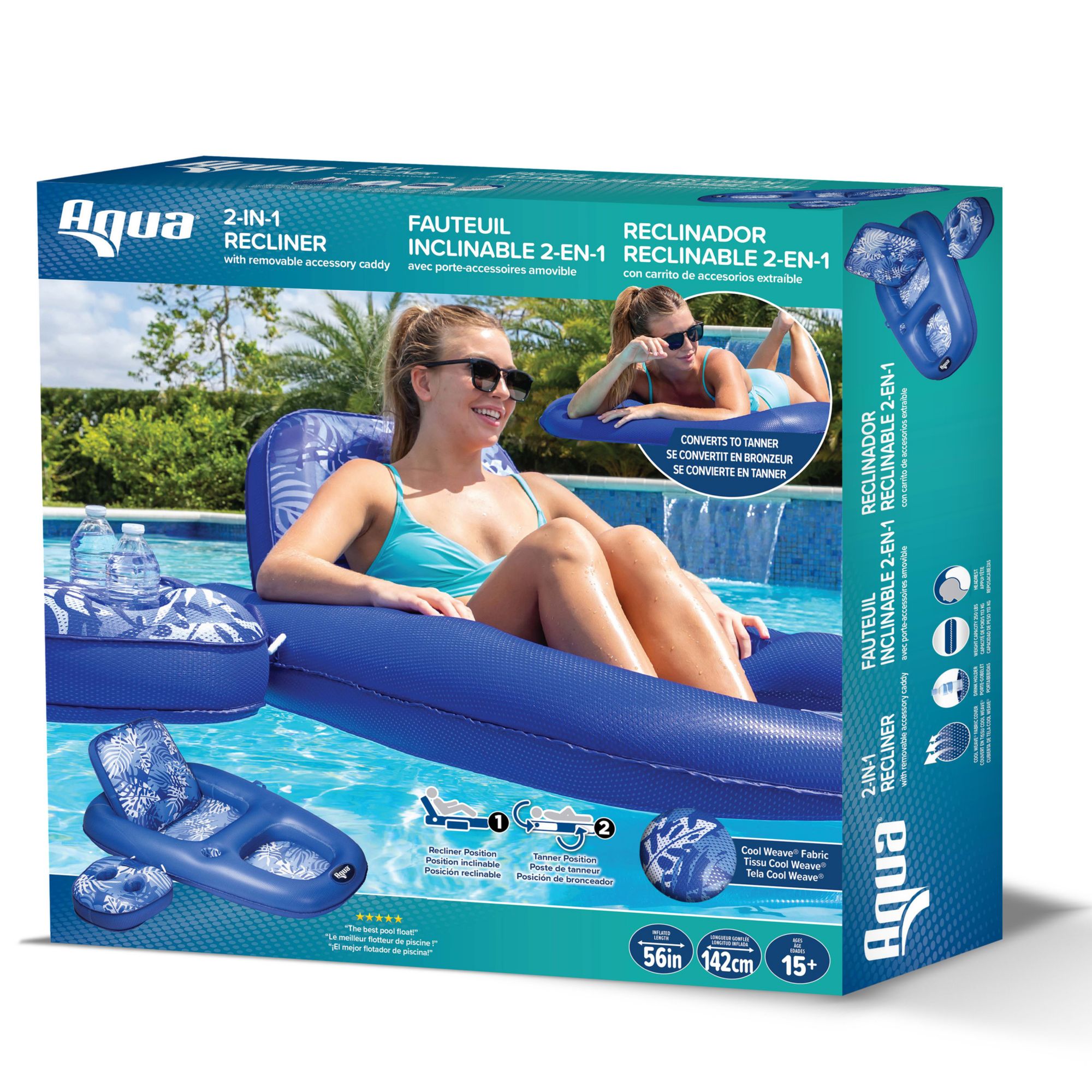 Aqua Leisure Campania 2-in-1 Tanner & Recliner product image