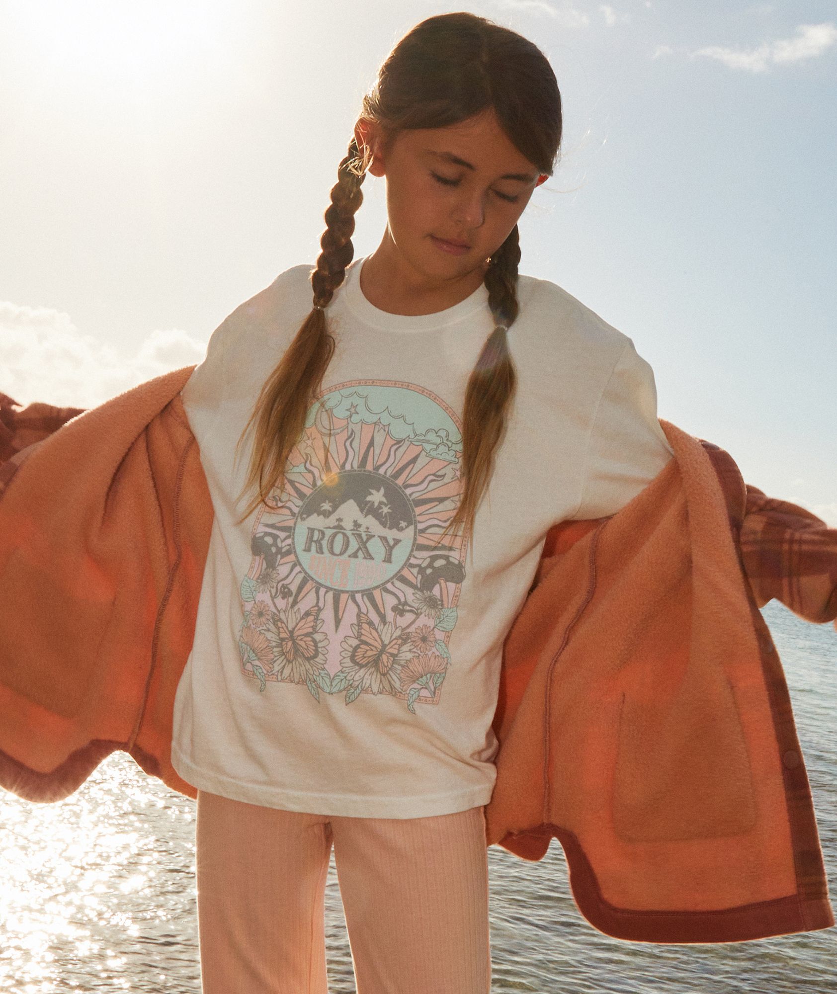 Roxy Girls' Cosmic Window Oversized Boyfriend Cropped T-Shirt product image