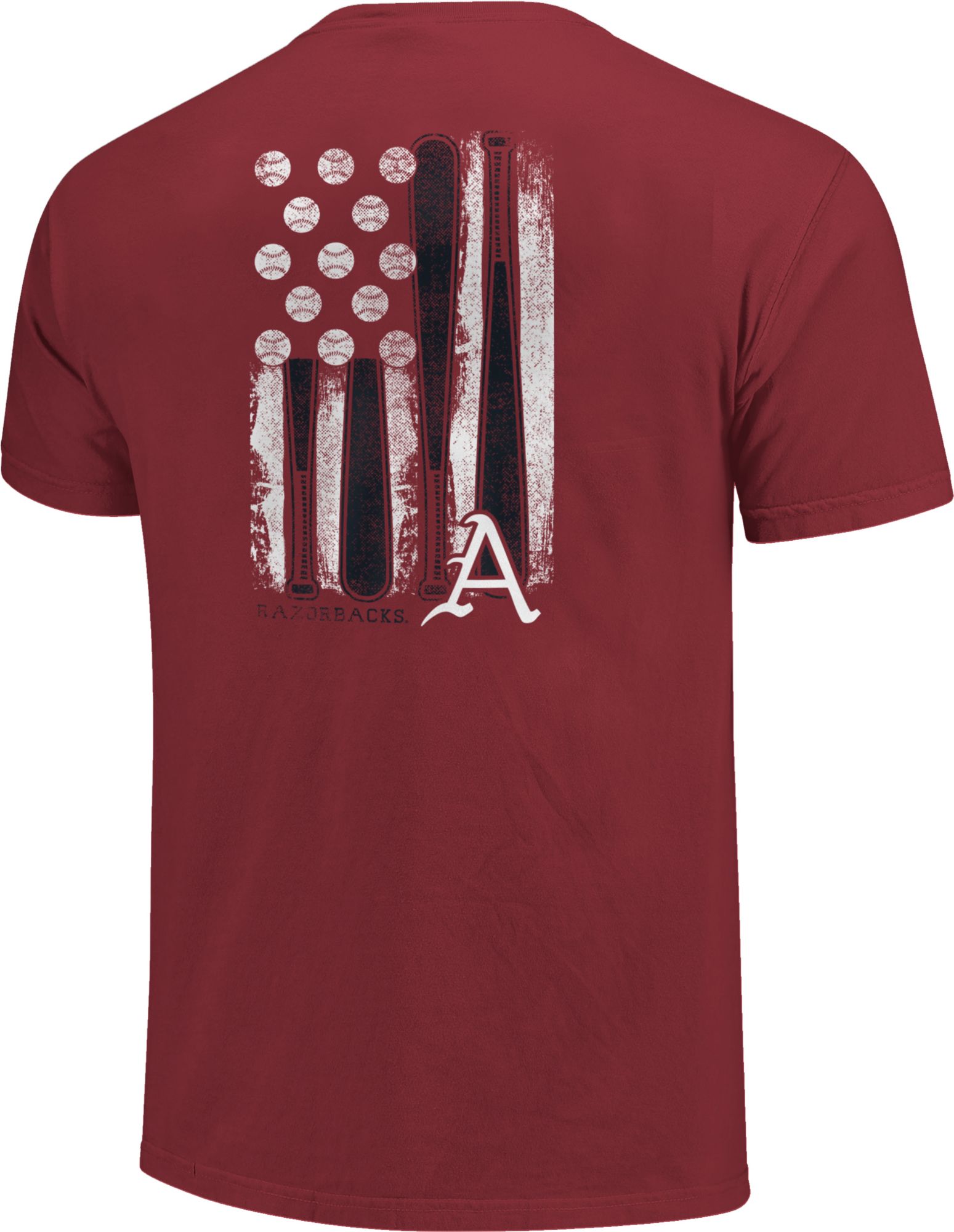 Image One Men's Arkansas Razorbacks Cardinal Flag T-Shirt product image