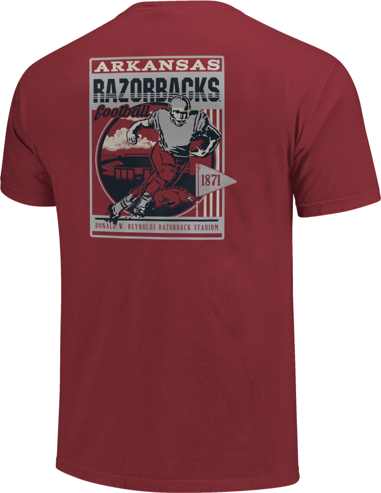 Image One Men's Arkansas Razorbacks Cardinal Retro Poster T-Shirt product image