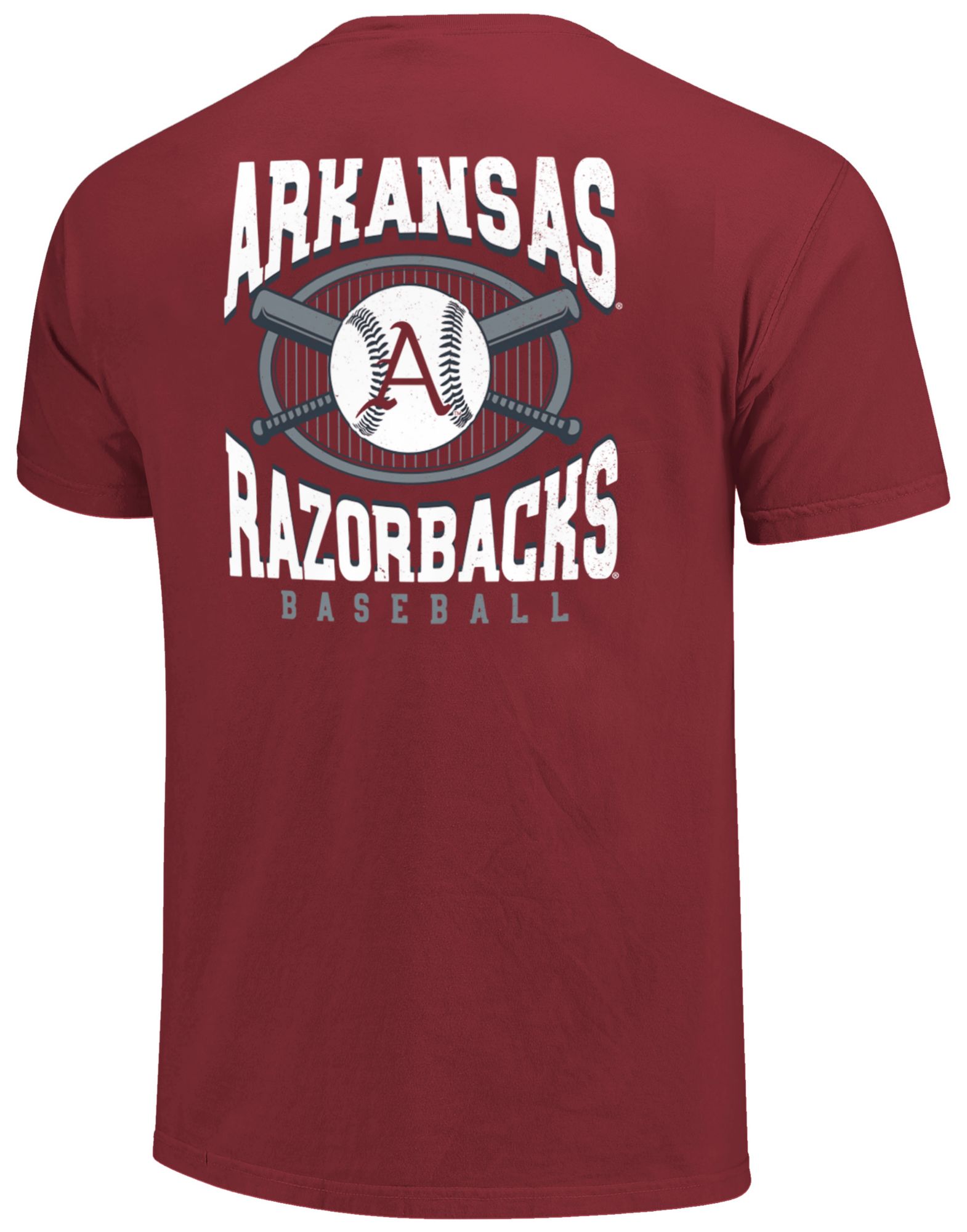 Image One Men's Arkansas Razorbacks Chili Pinstripe Baseball T-Shirt product image