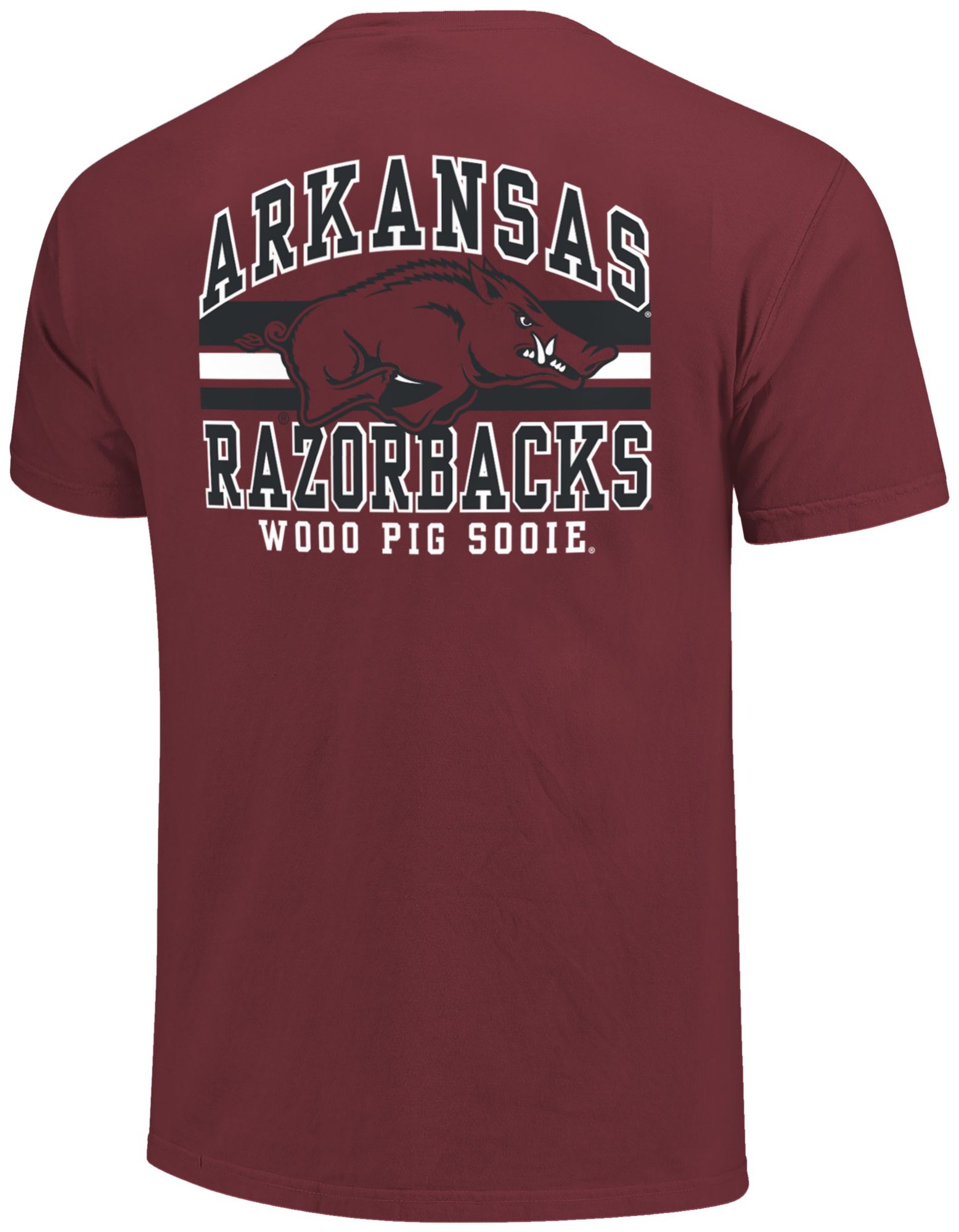 Image One Men's Arkansas Razorbacks Chili Mascot Arched Short Sleeve T-Shirt product image