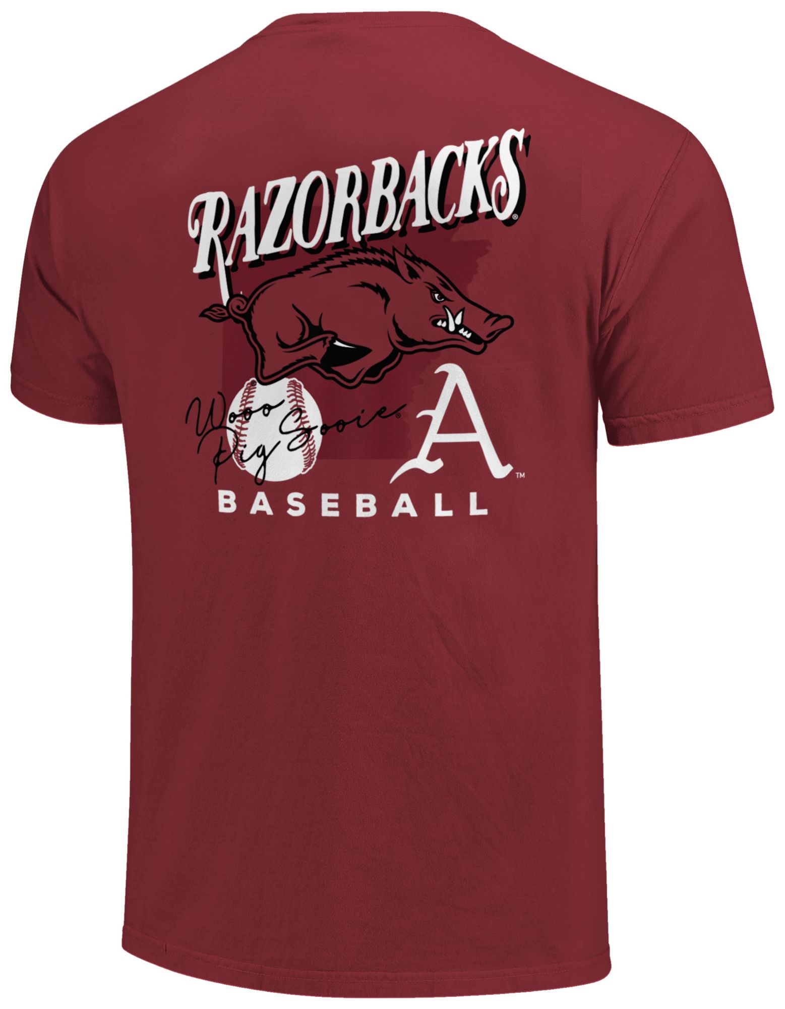 Image One Men's Arkansas Razorbacks Red Baseball Mascot T-Shirt product image