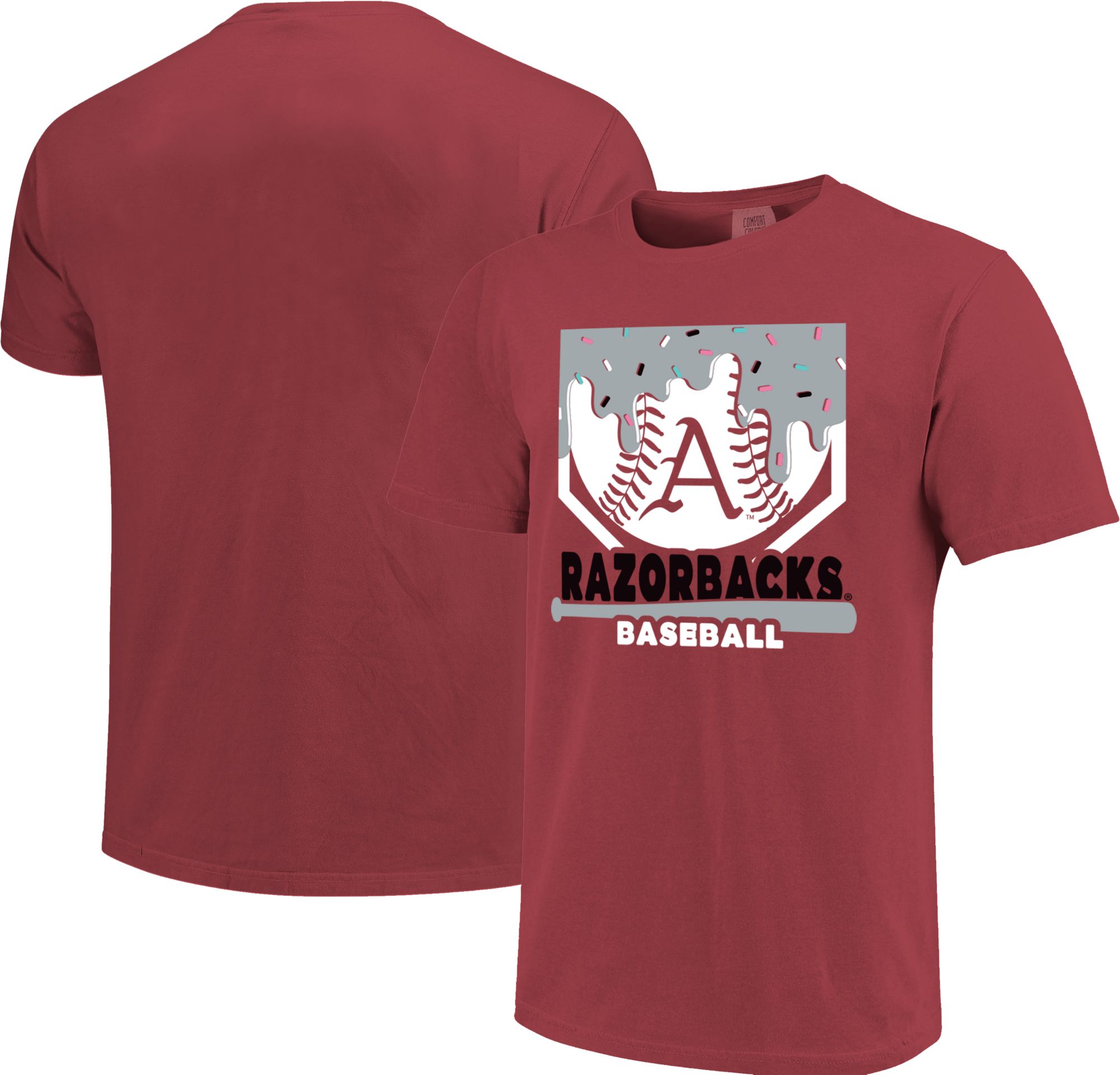Image One Youth Arkansas Razorbacks Crimson Home Plate Drip T-Shirt product image