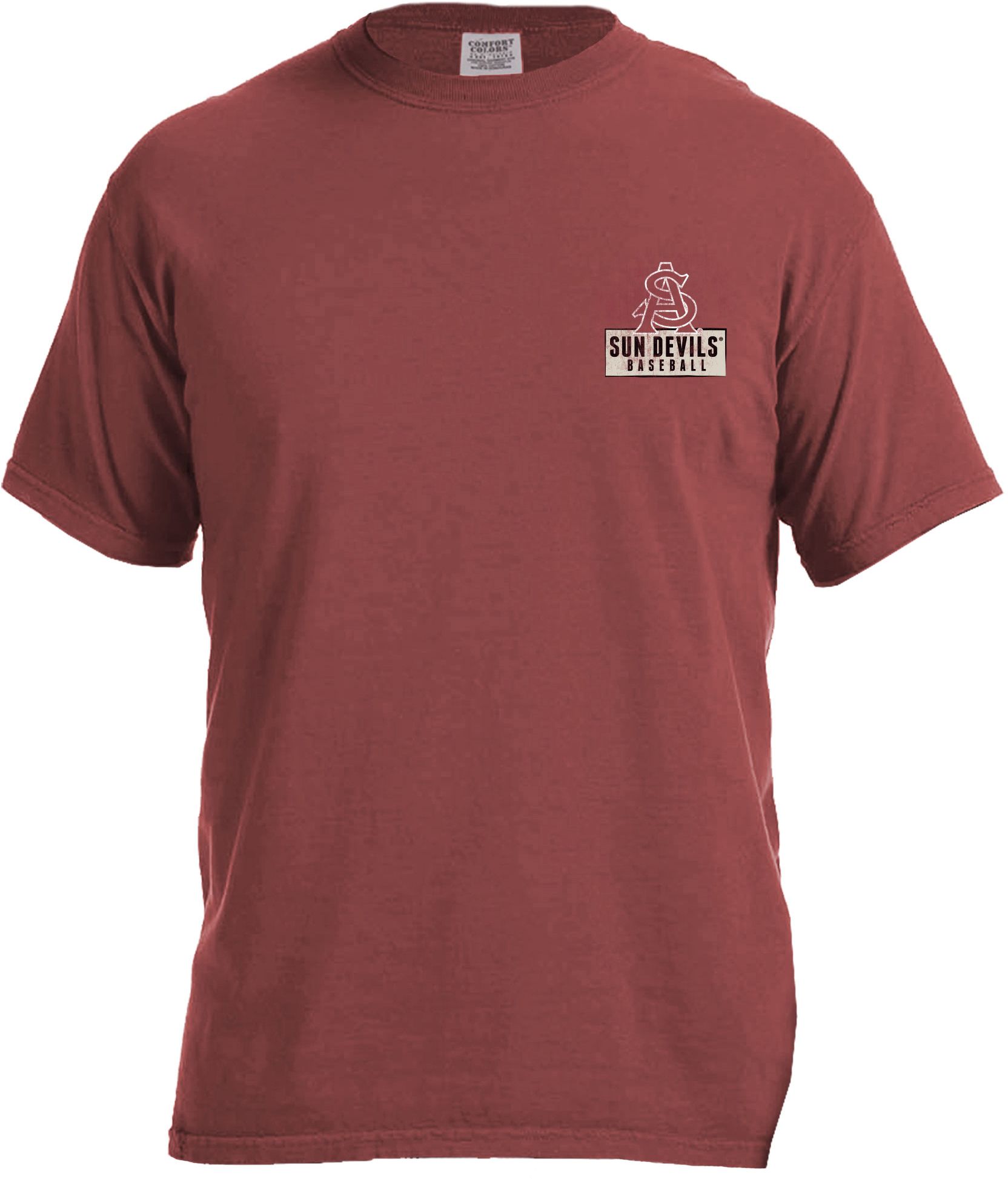 Image One Men's Arizona State Sun Devils Maroon Baseball Flag T-Shirt product image