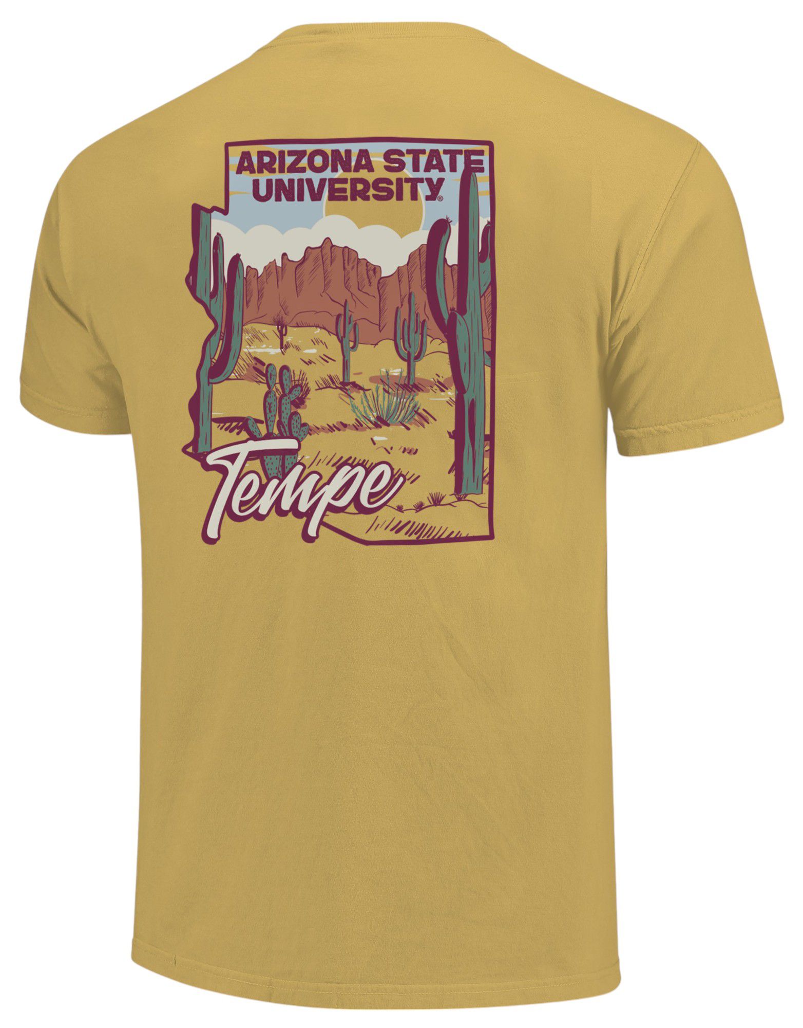 Image One Men's Arizona State Sun Devils Mustard Cactus State T-Shirt product image