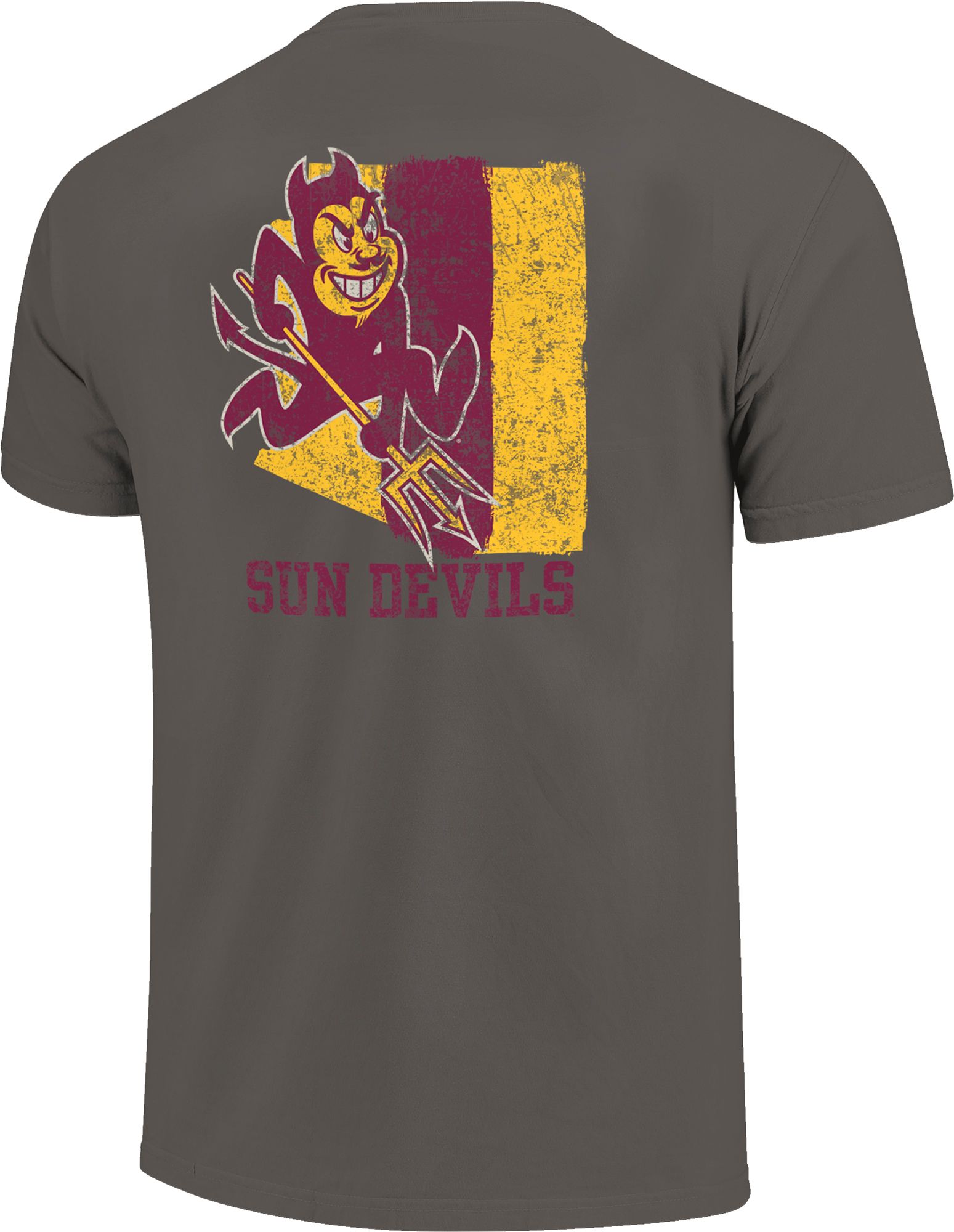 Image One Men's Arizona State Sun Devils Grey Football Stripes T-Shirt product image