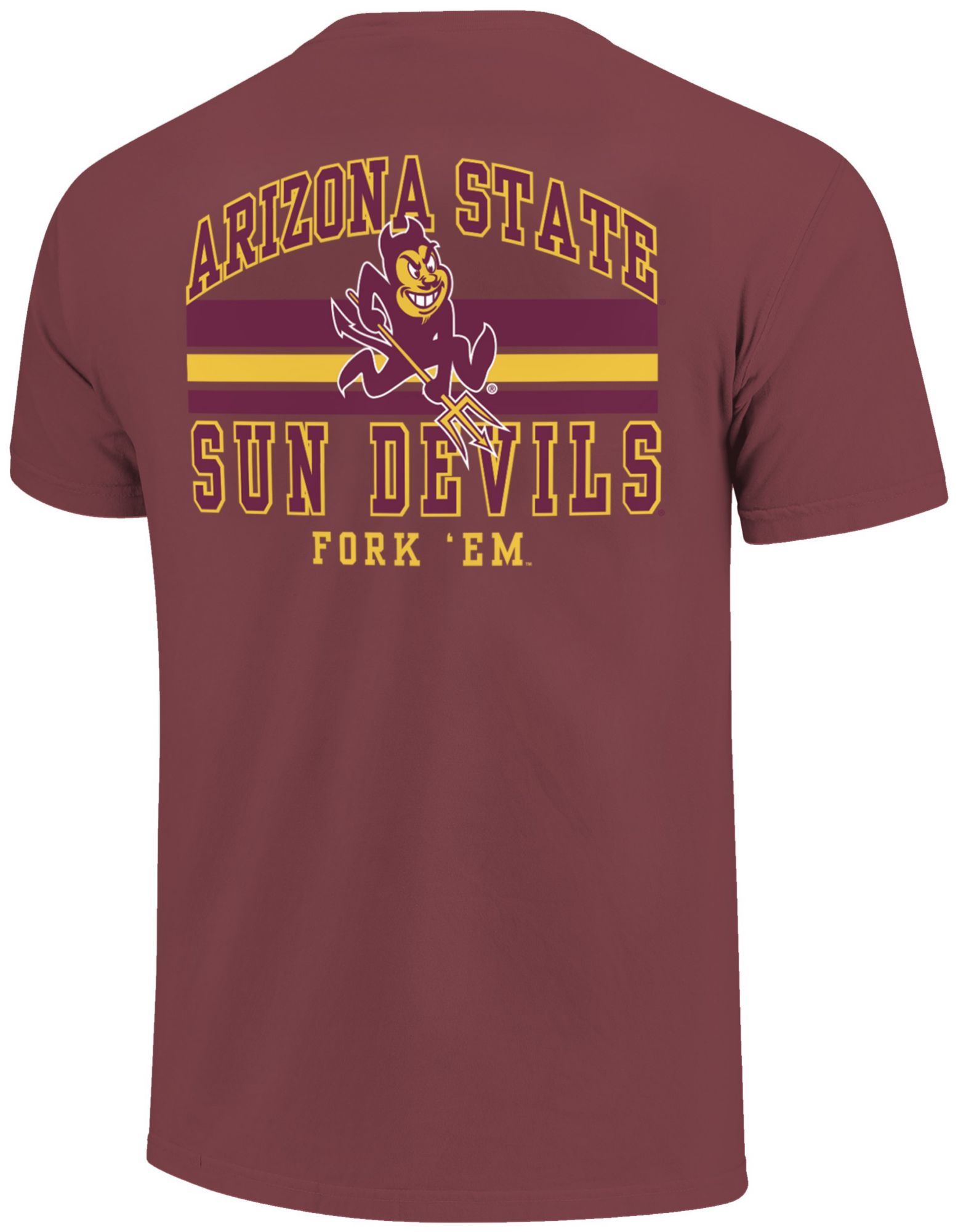Image One Men's Arizona State Sun Devils Brick Mascot Arched Short Sleeve T-Shirt product image