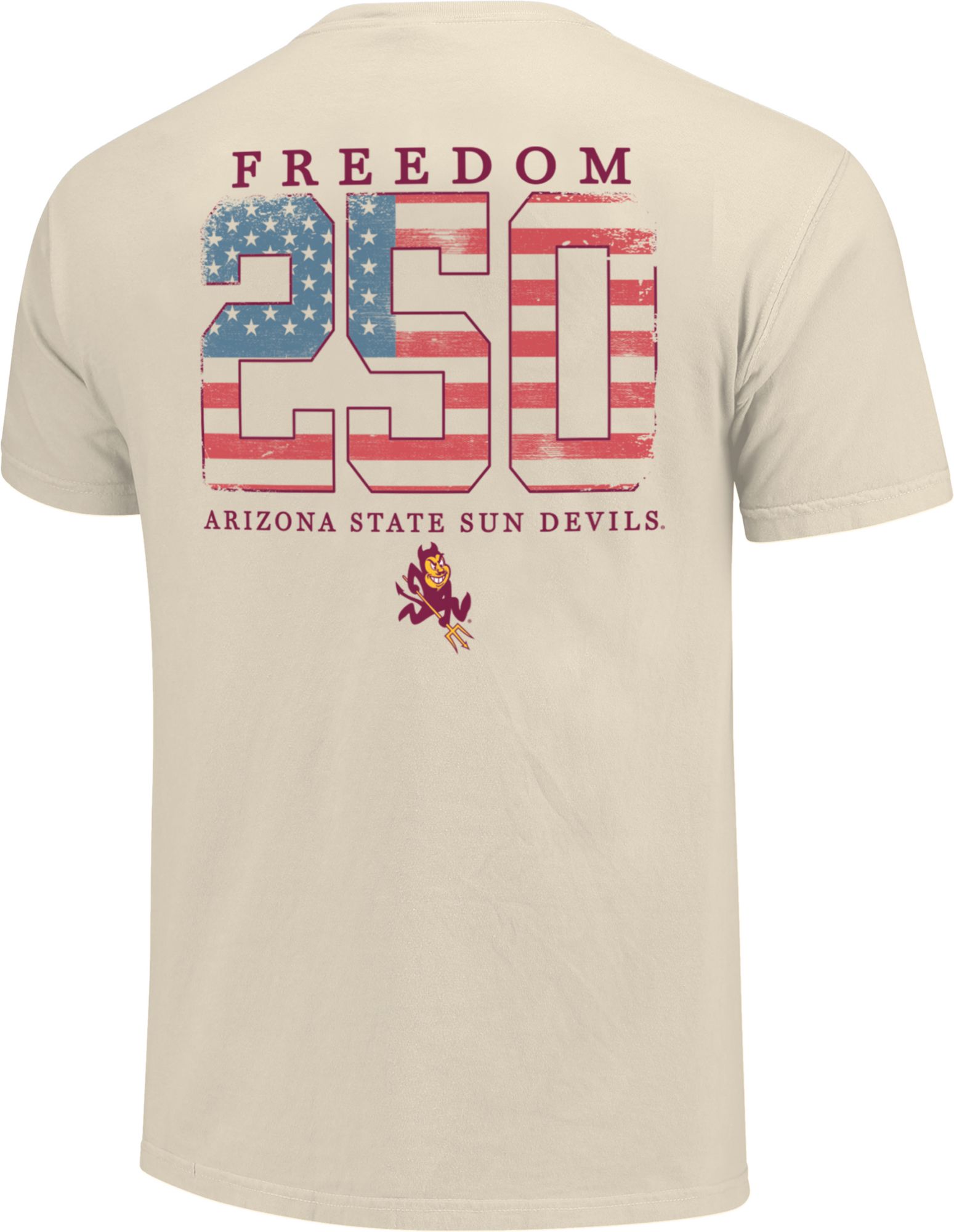 Image One Men's Arizona State Sun Devils Ivory Americana Mascot 250 T-Shirt product image