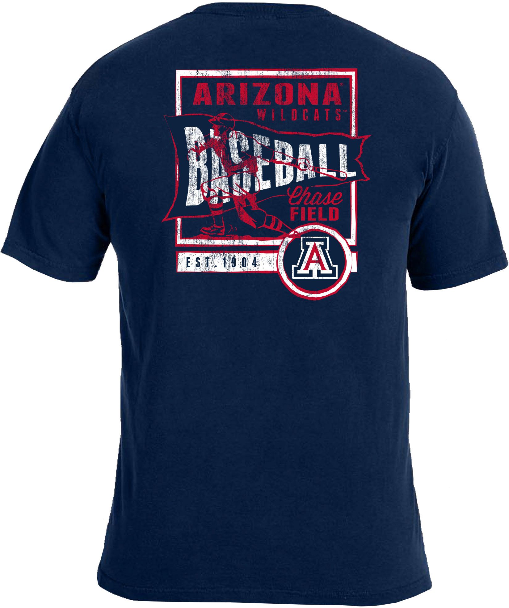 Image One Men's Arizona Wildcats Navy Baseball Flag T-Shirt product image