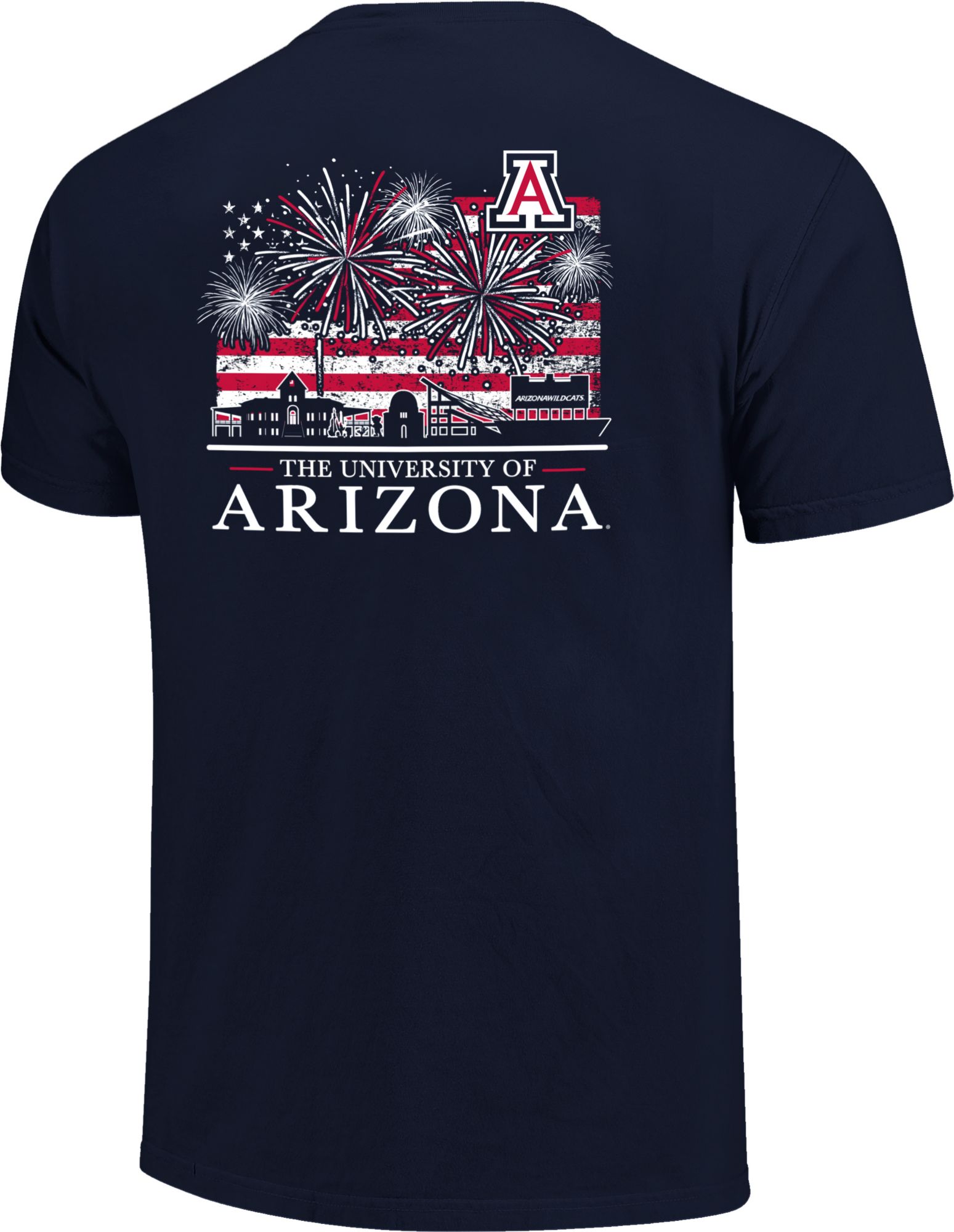 Image One Men's Arizona Wildcats Navy Americana Fireworks T-Shirt product image