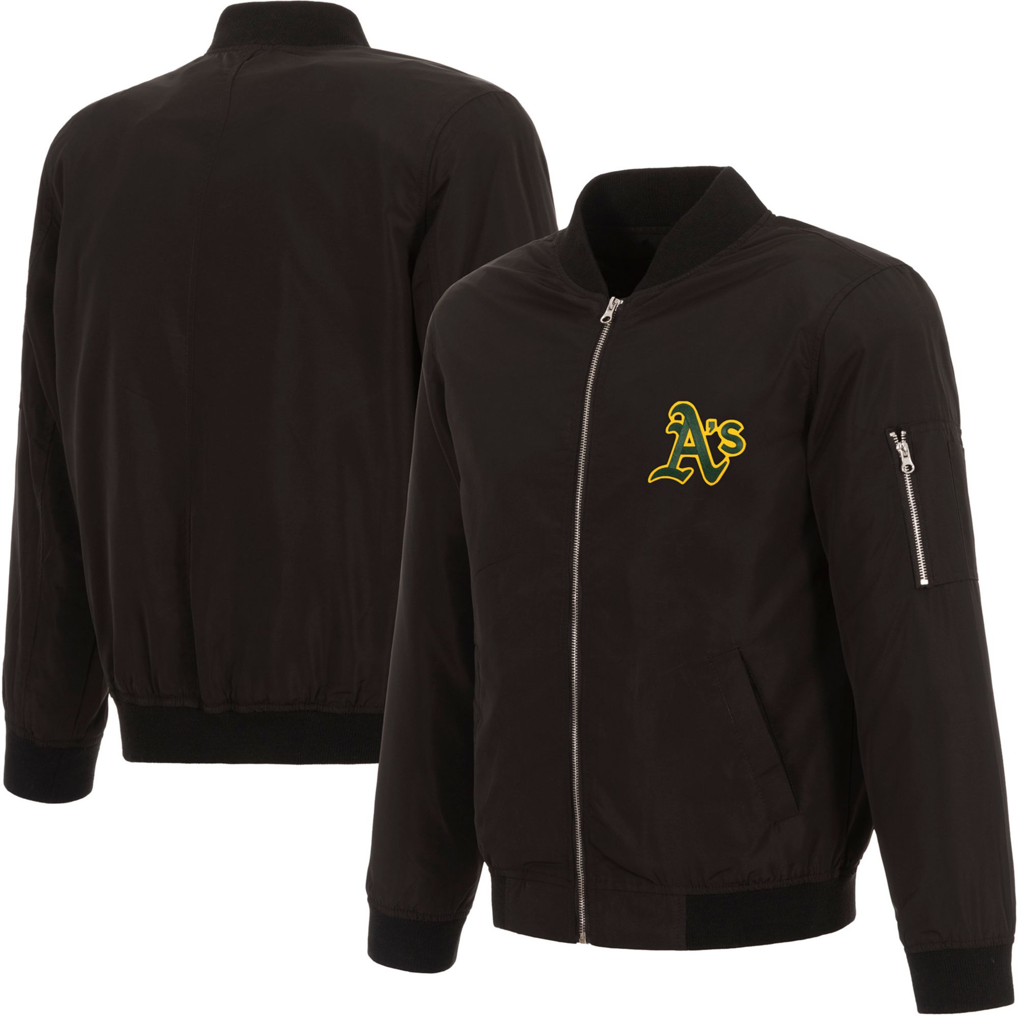 JH Design Men's Oakland Athletics Black Bomber Jacket product image