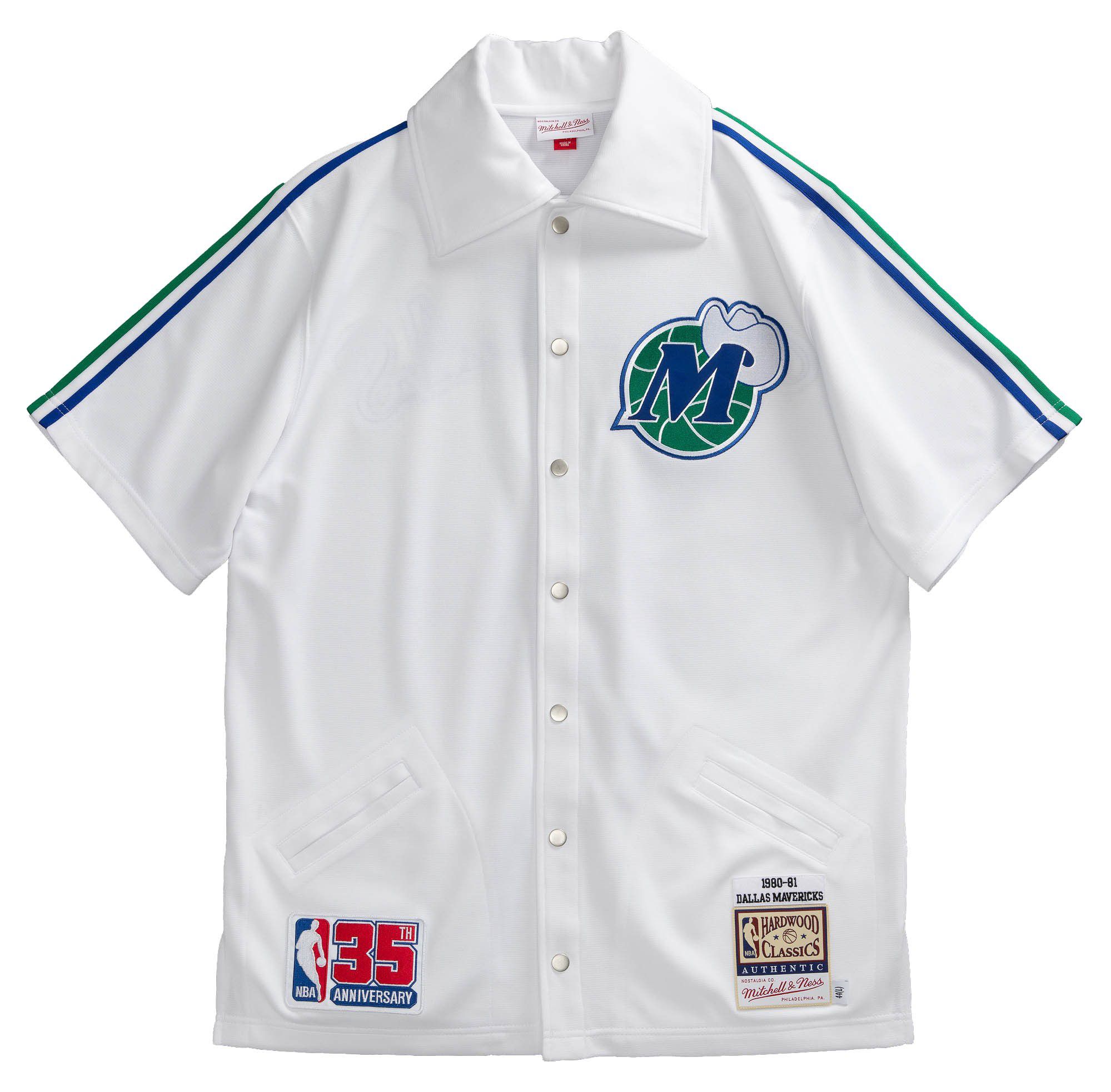 Mitchell & Ness Men's Dallas Mavericks White 1980 Retro Logo HWC Shooting T-Shirt product image