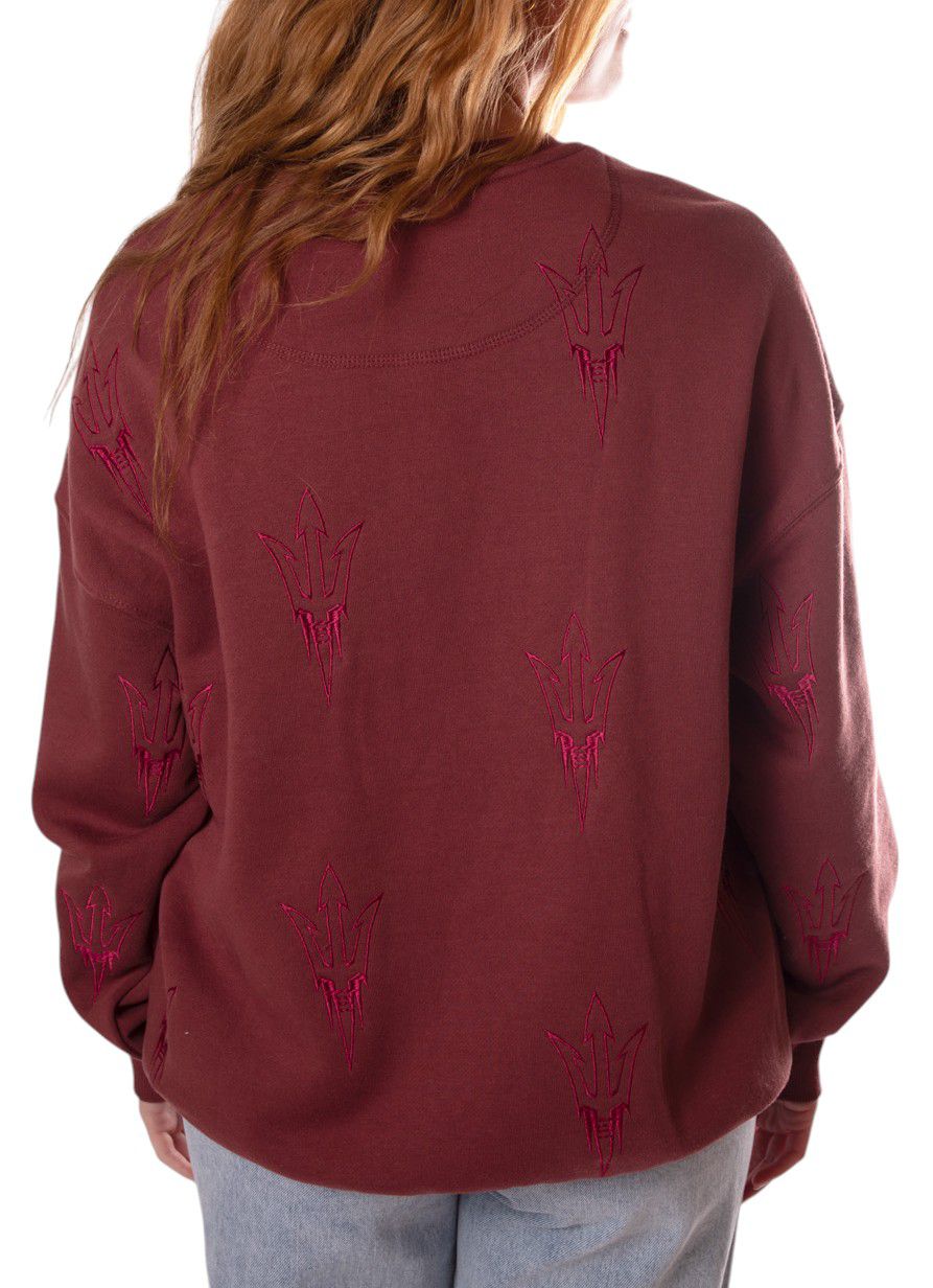 Gameday Social Women's Arizona State Sun Devils Maroon Lantern Crew Pullover Sweatshirt product image