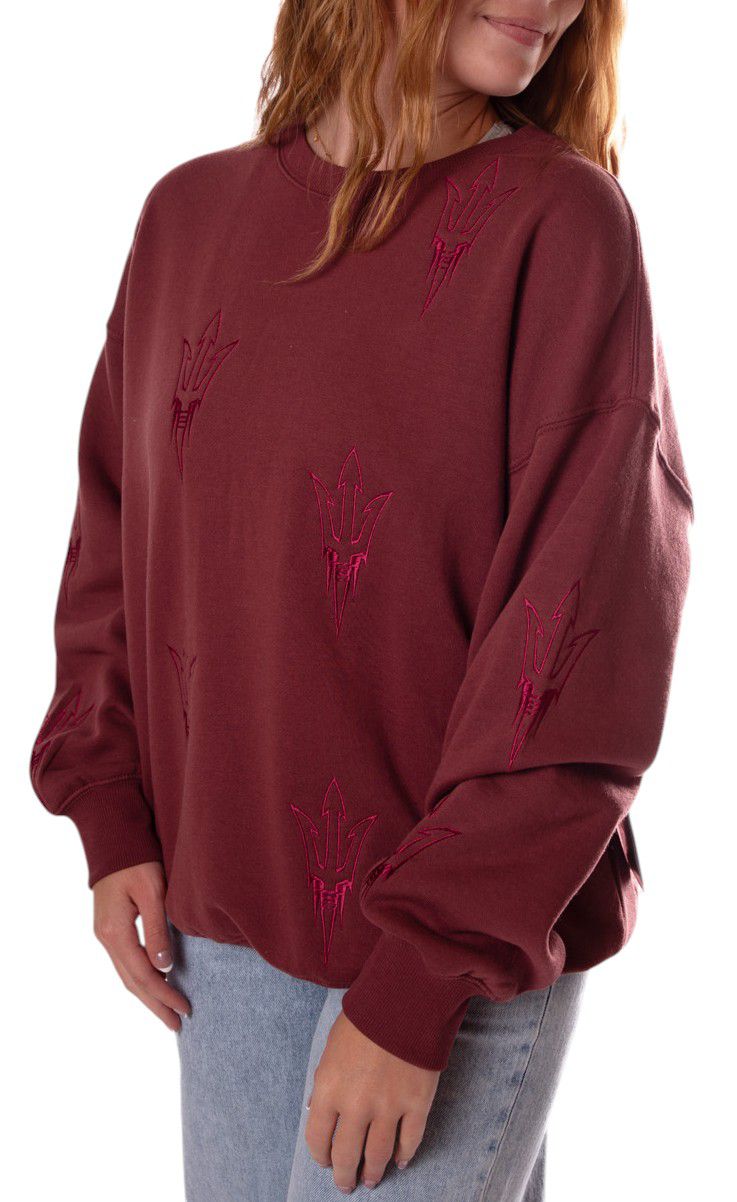 Gameday Social Women's Arizona State Sun Devils Maroon Lantern Crew Pullover Sweatshirt product image