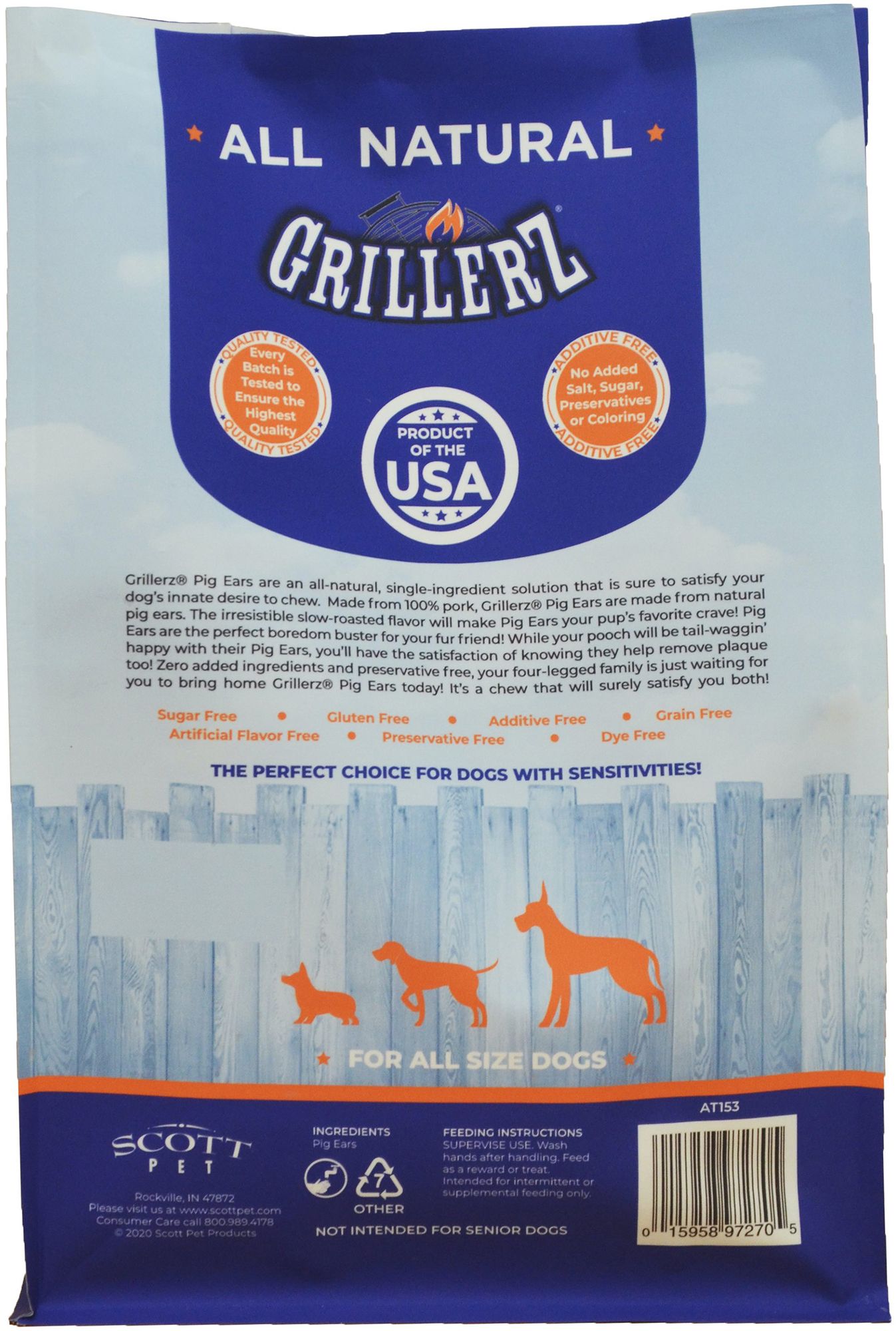 Grillerz Pork Ear Dog Chew Treats – 12 Count