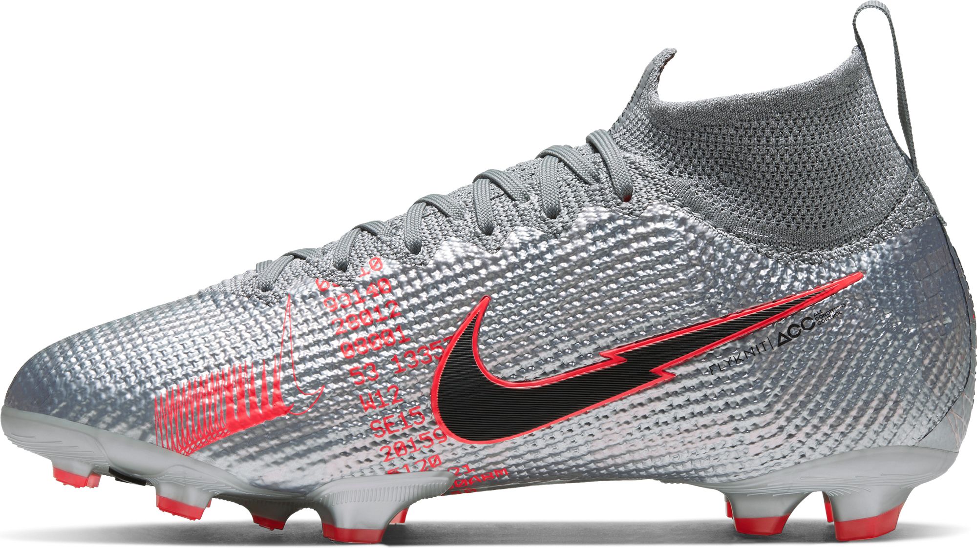 Nike Kids Mercurial Superfly 7 Elite Fg Soccer Cleats Big Apple Buddy   AT8034 906 GreyRed INS