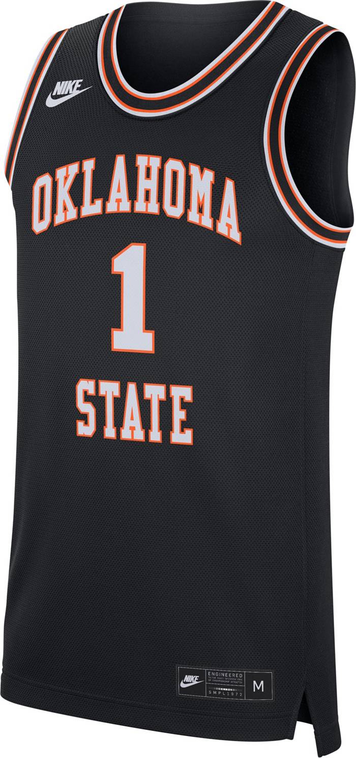 Men's Nike #1 Black Oklahoma State Cowboys Retro Replica Basketball Jersey